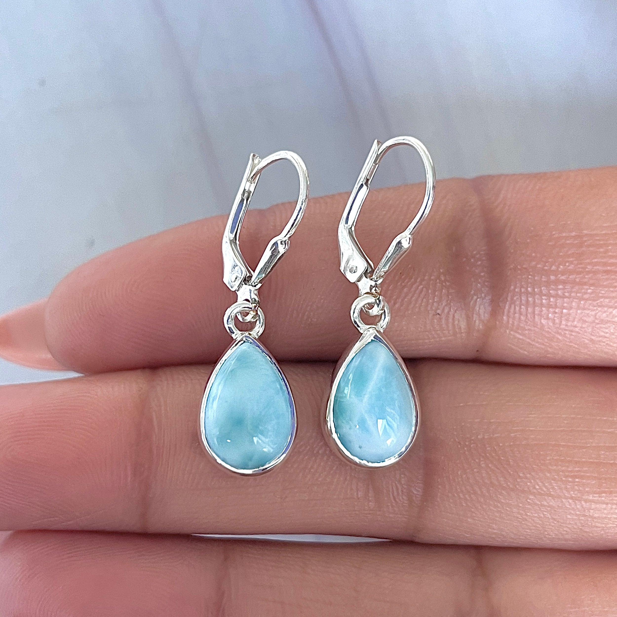 Larimar Earring-(LAR-E-3554.)