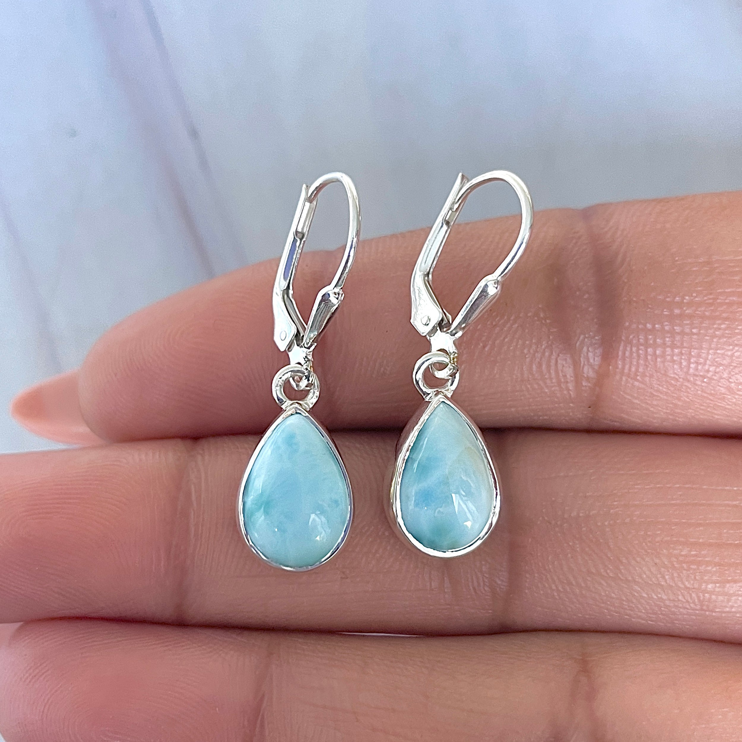 Larimar Earring-(LAR-E-3555.)