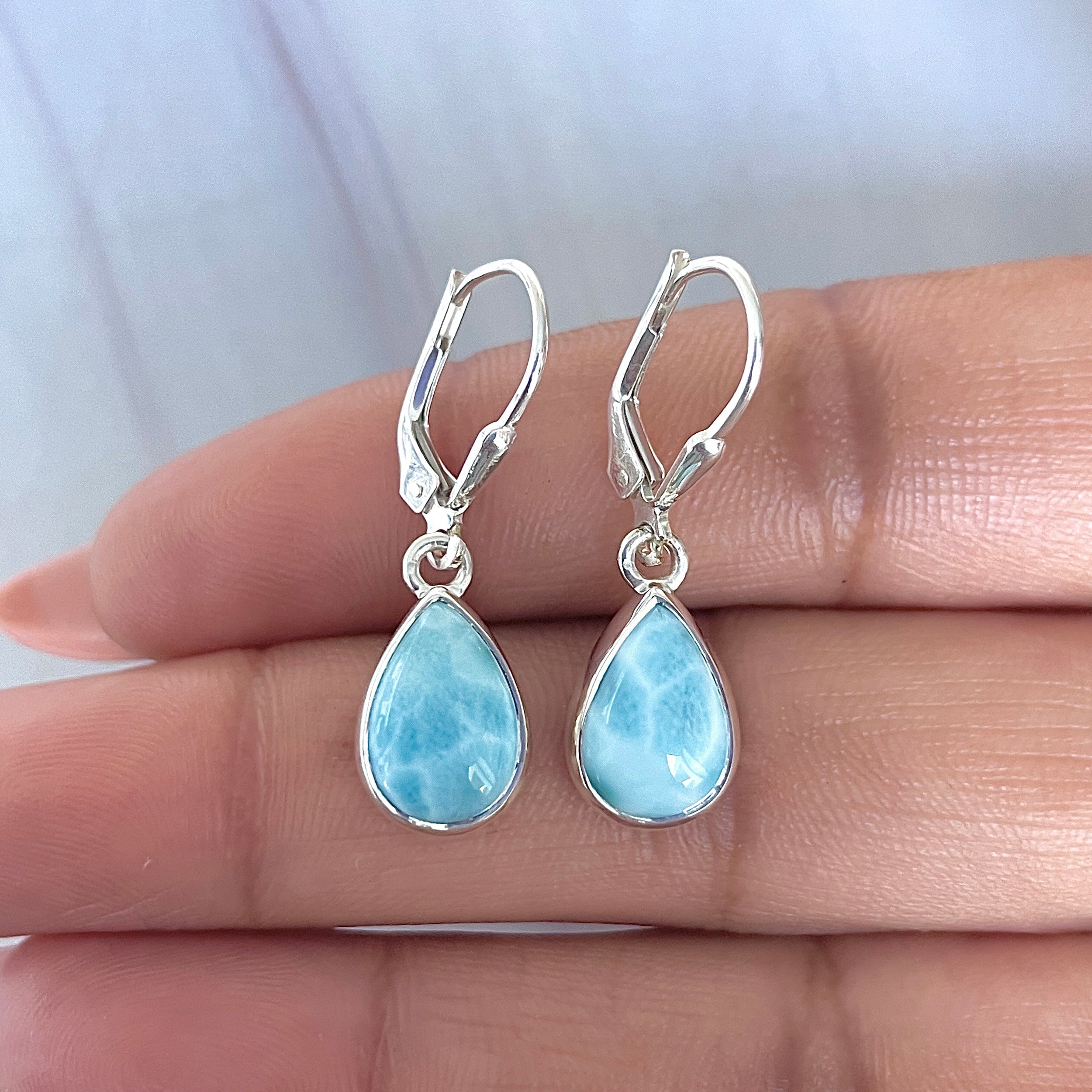 Larimar Earring-(LAR-E-3556.)