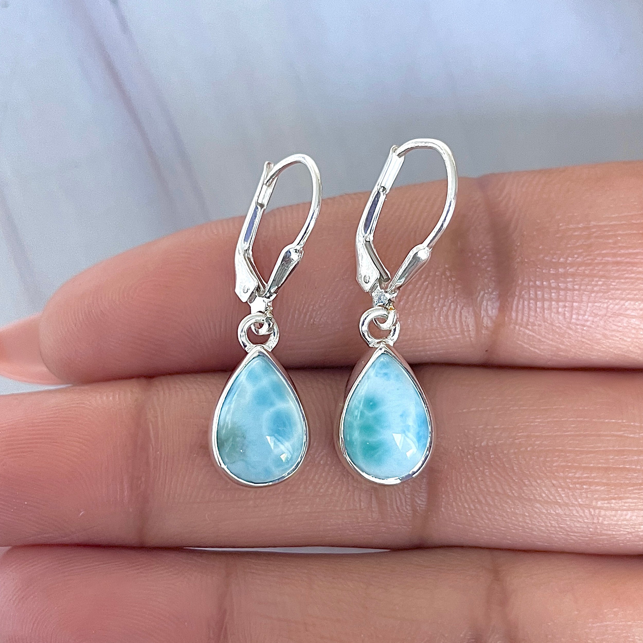 Larimar Earring-(LAR-E-3557.)