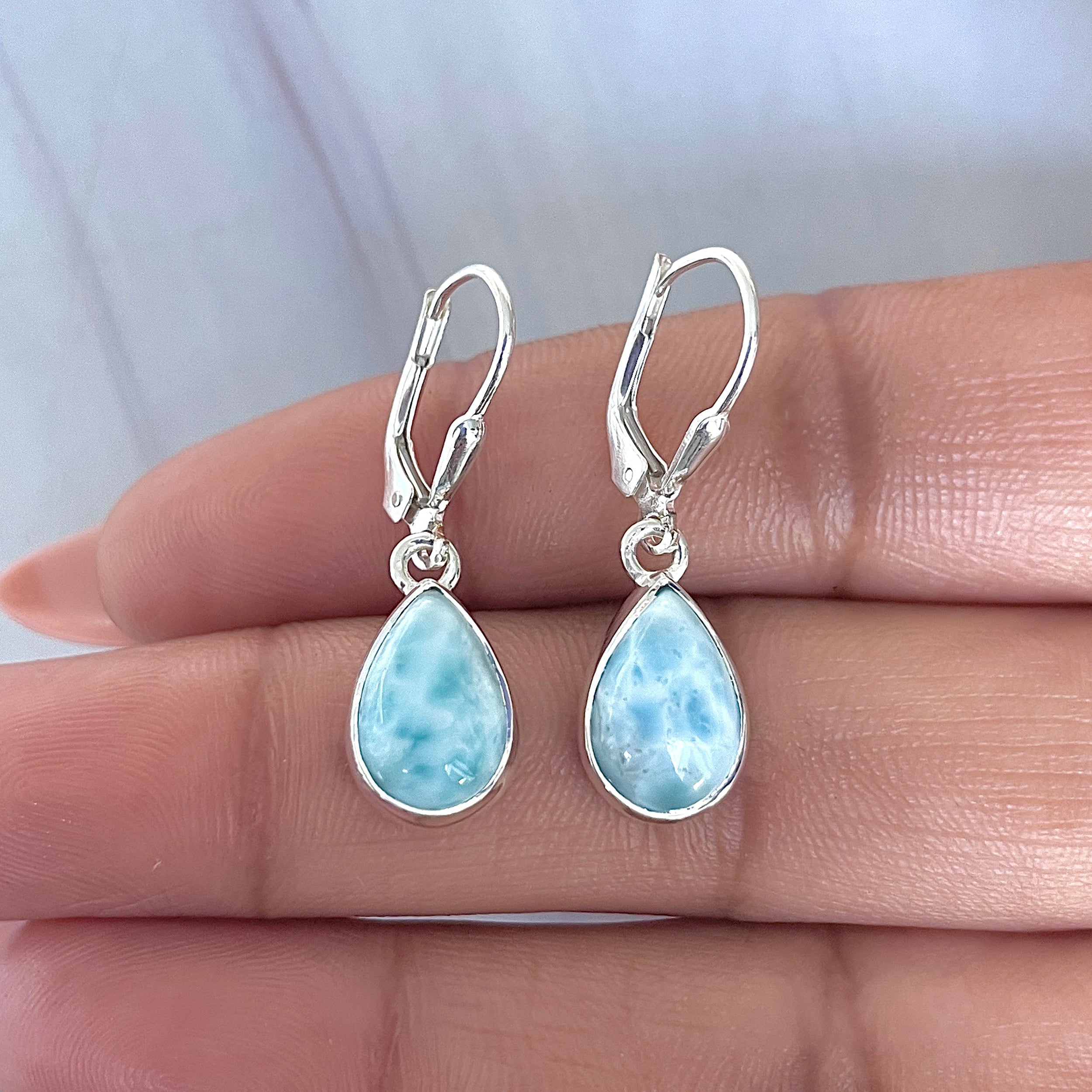 Larimar Earring-(LAR-E-3558.)