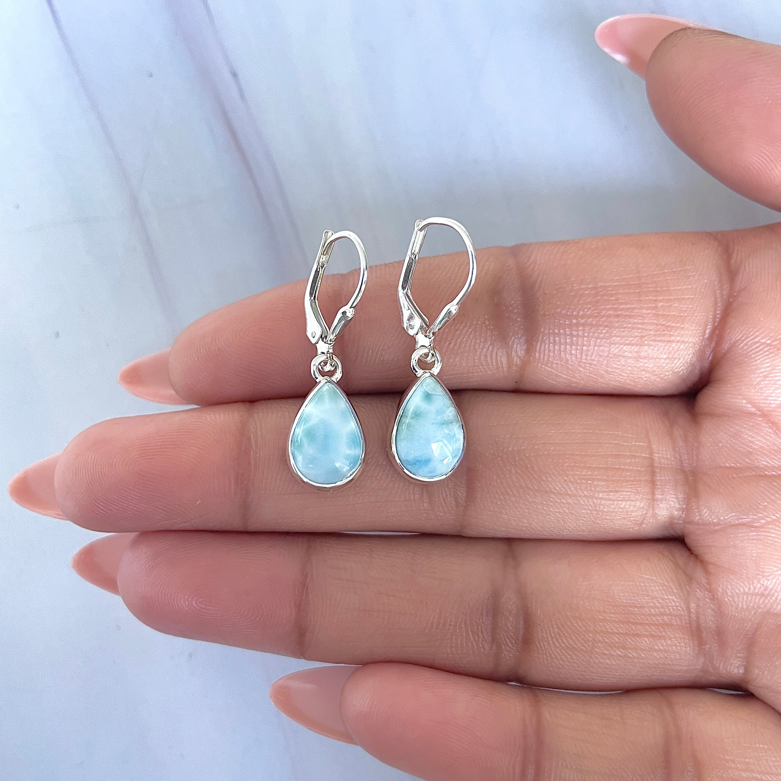 Larimar Earring-(LAR-E-3559.)