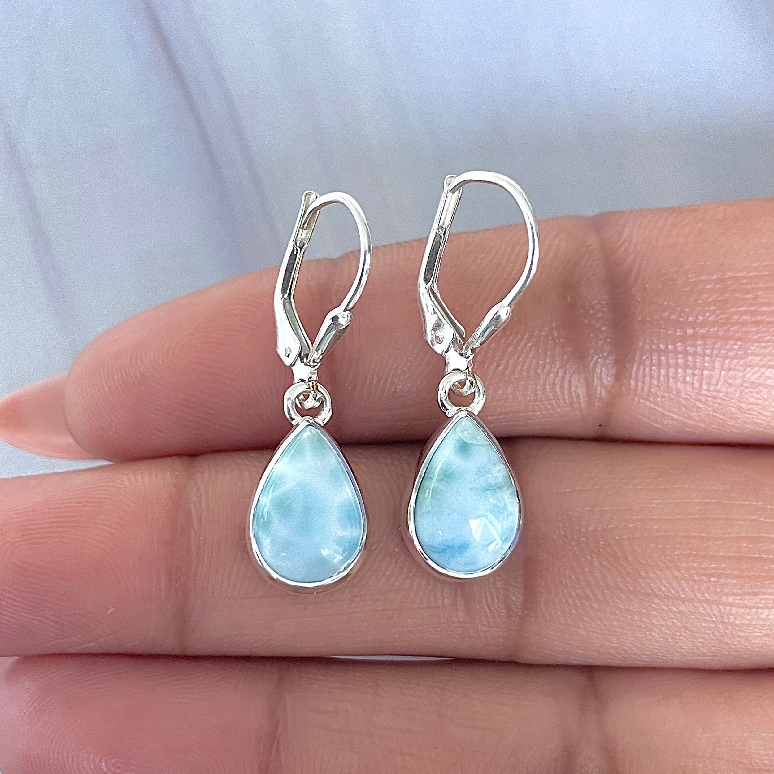Larimar Earring-(LAR-E-3559.)