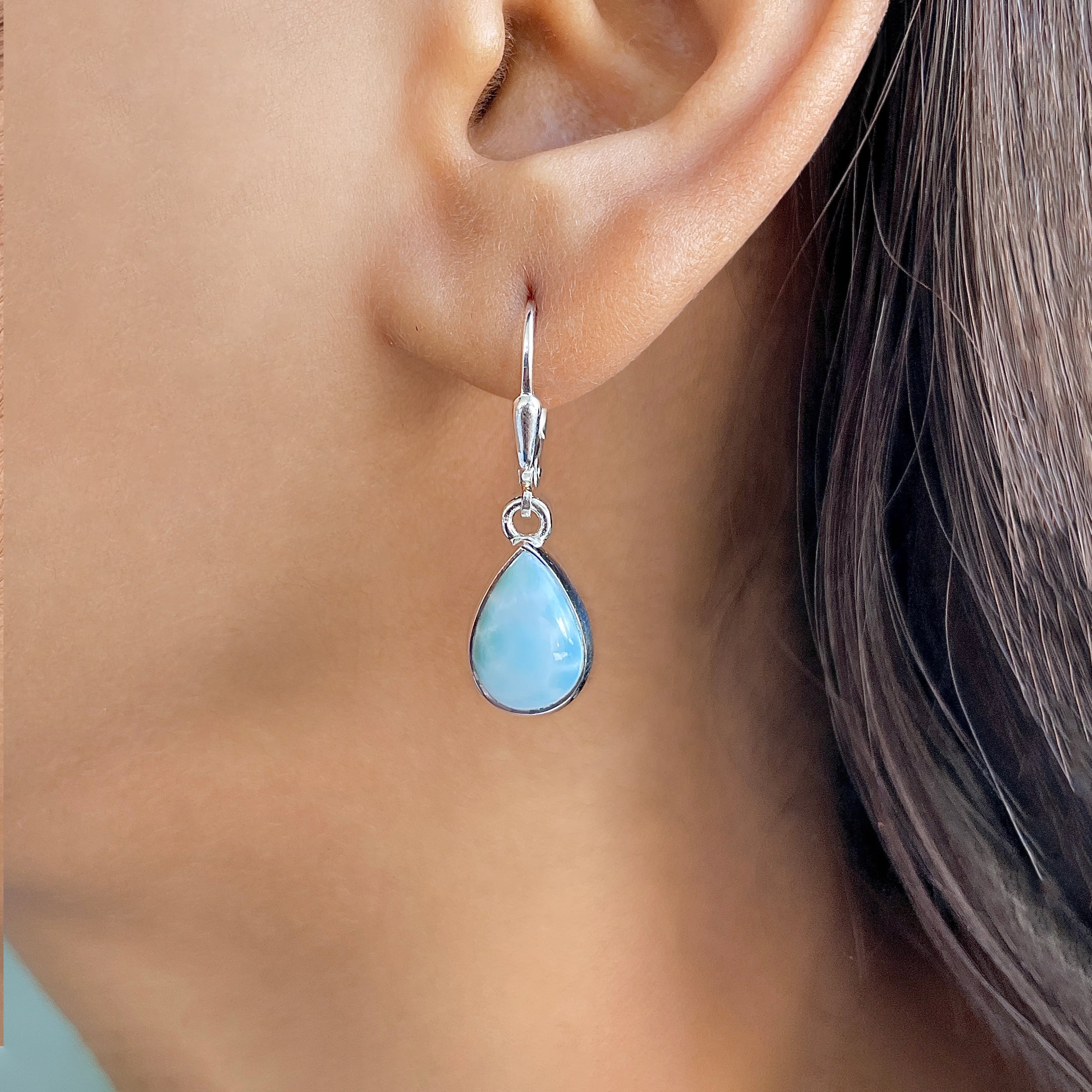Larimar Earring-(LAR-E-3559.)