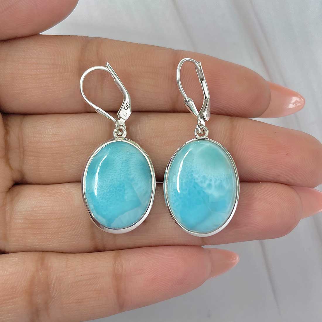 Larimar Earring-(LAR-E-356.)