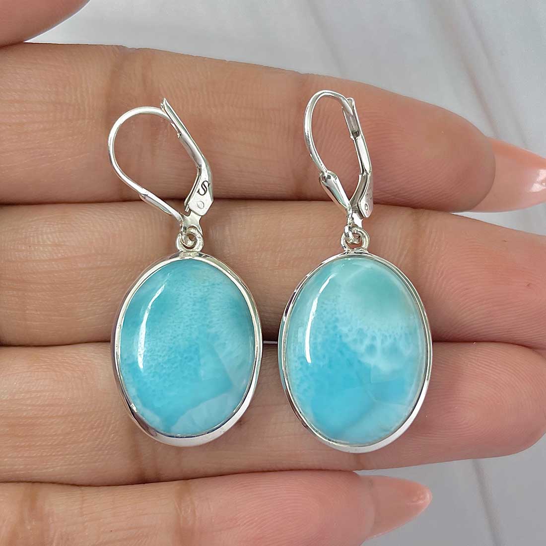 Larimar Earring-(LAR-E-356.)
