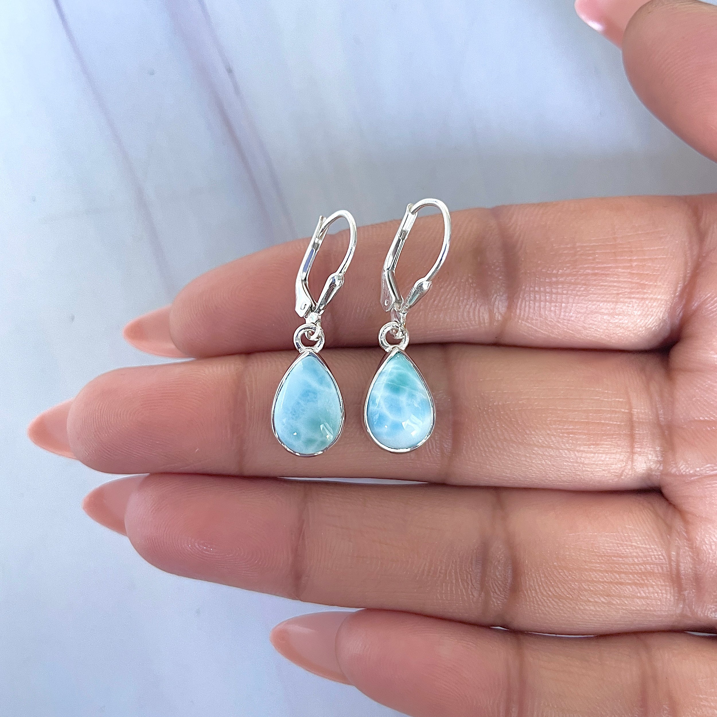 Larimar Earring-(LAR-E-3560.)