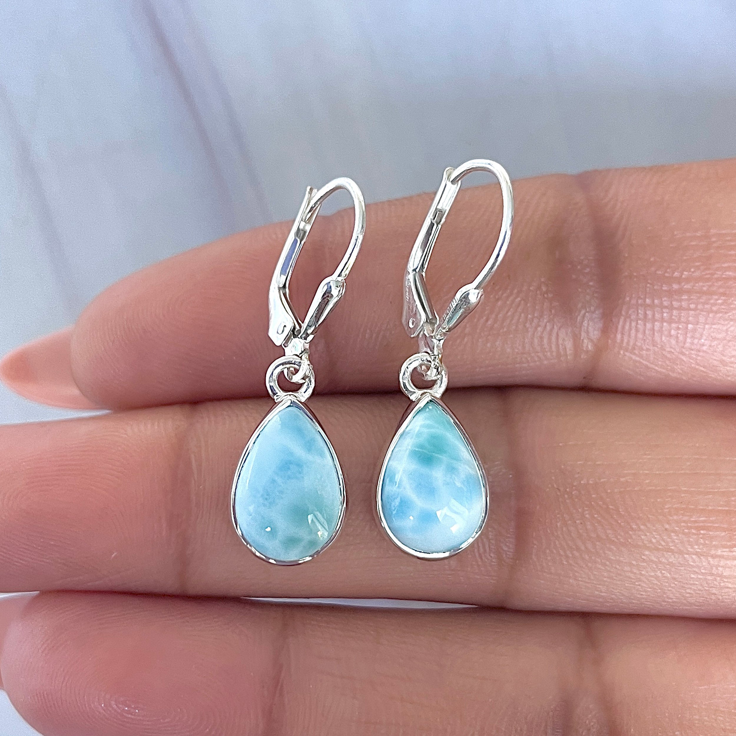 Larimar Earring-(LAR-E-3560.)