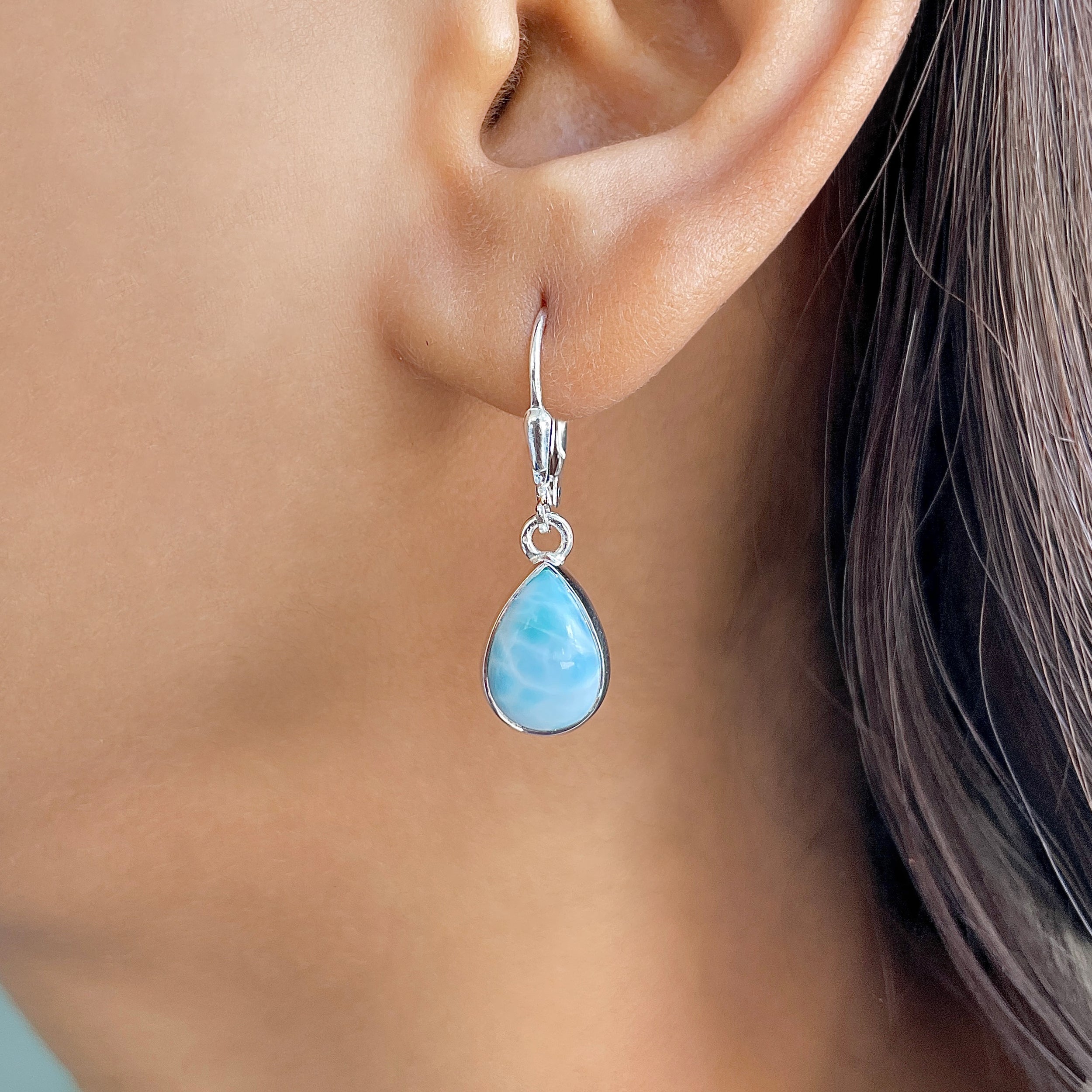 Larimar Earring-(LAR-E-3560.)