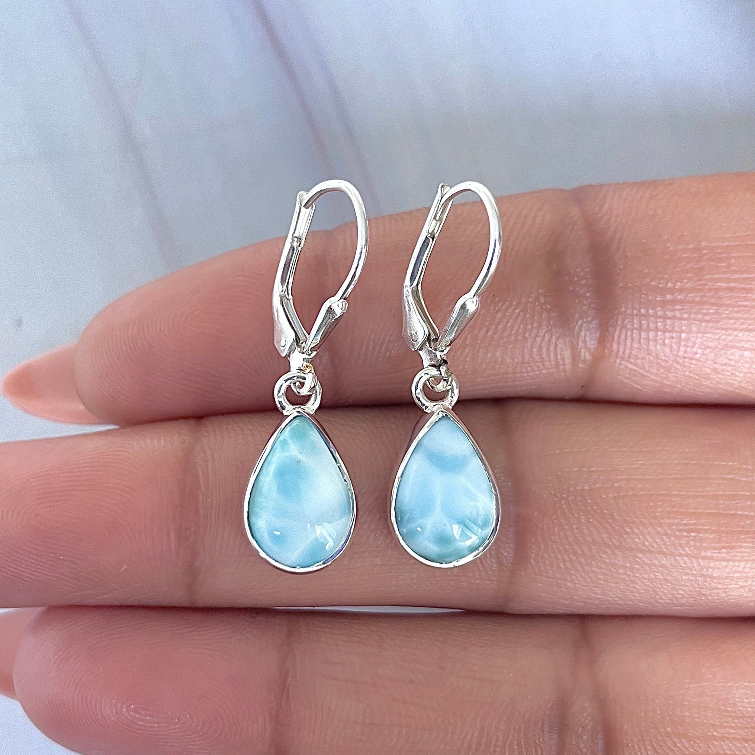 Larimar Earring-(LAR-E-3561.)