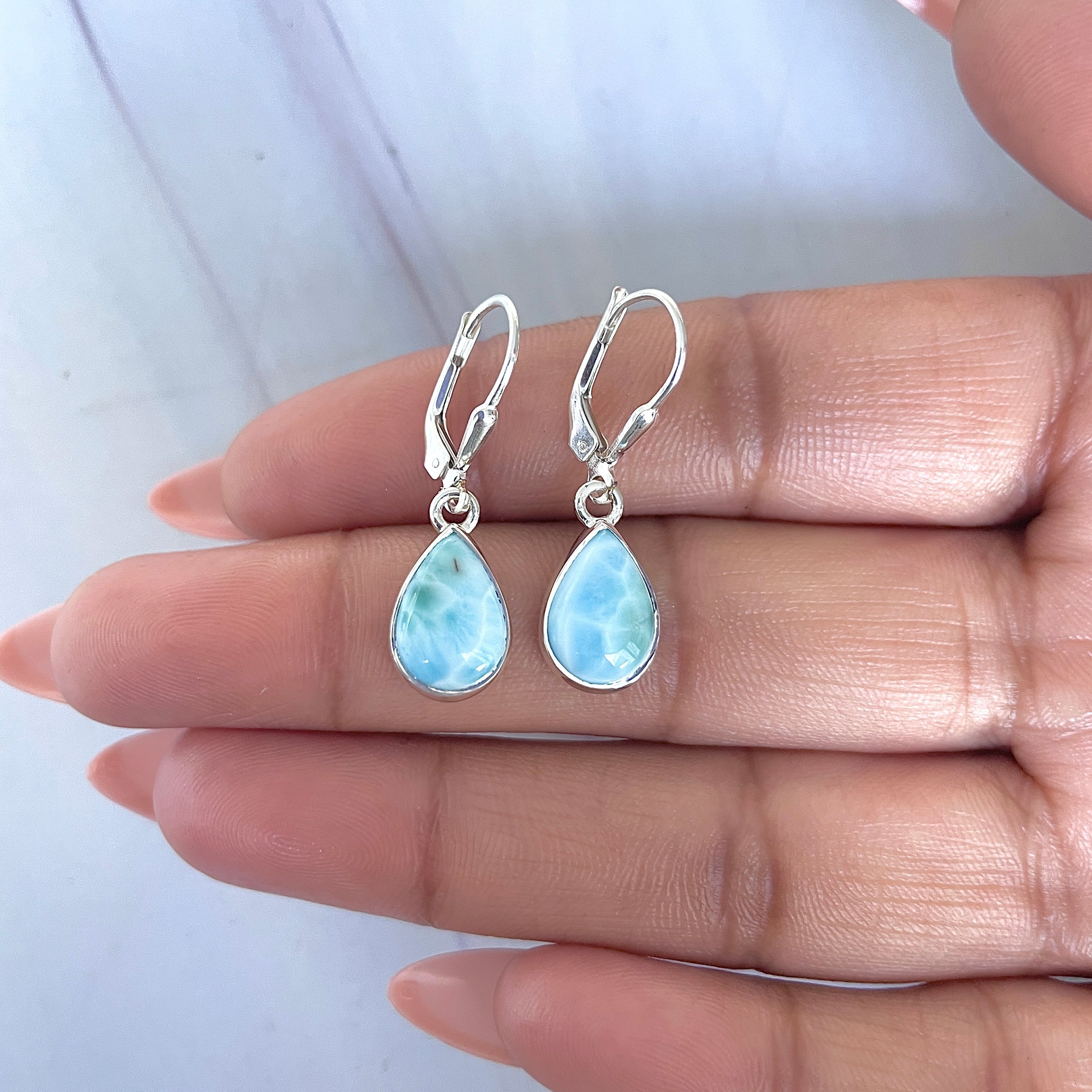 Larimar Earring-(LAR-E-3562.)