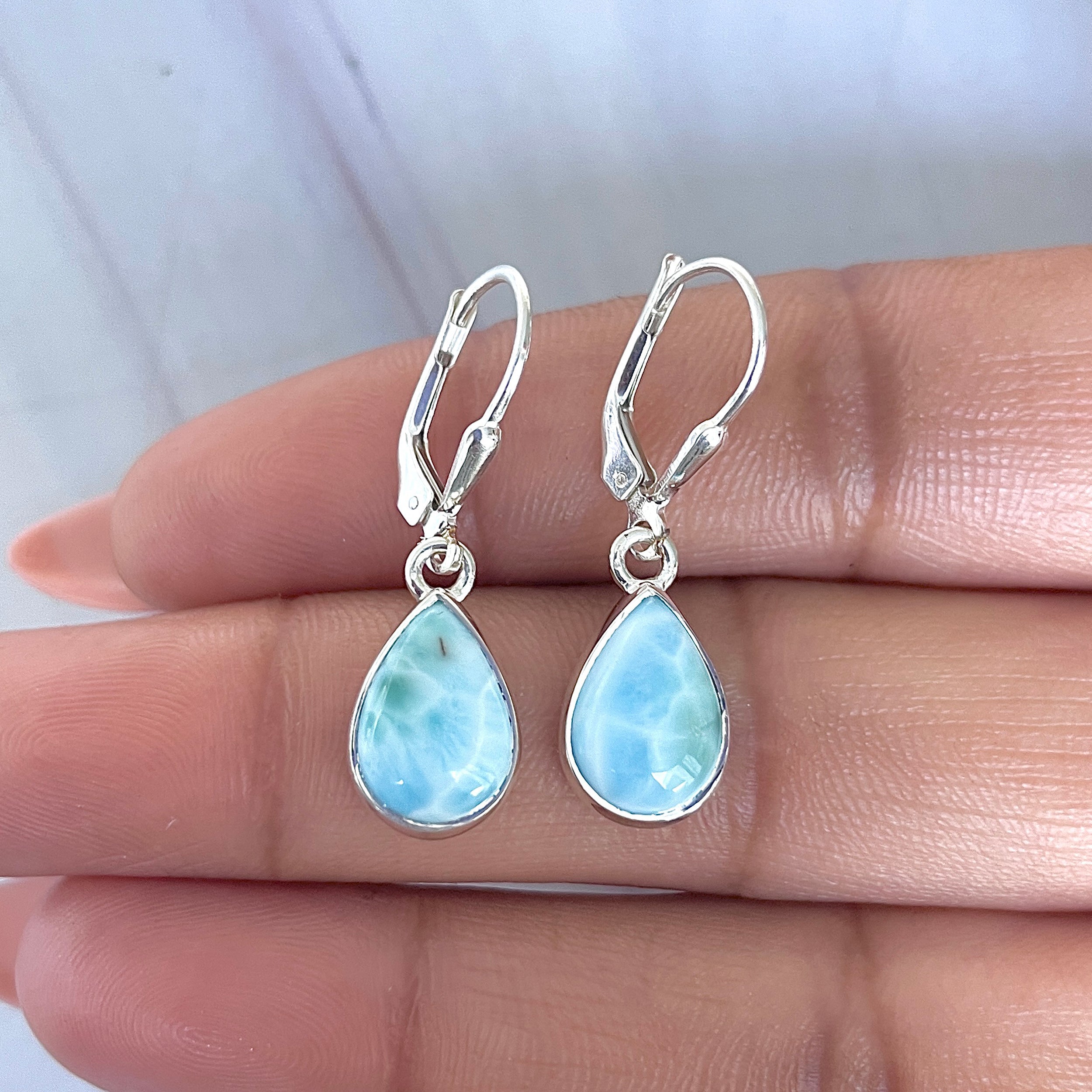 Larimar Earring-(LAR-E-3562.)