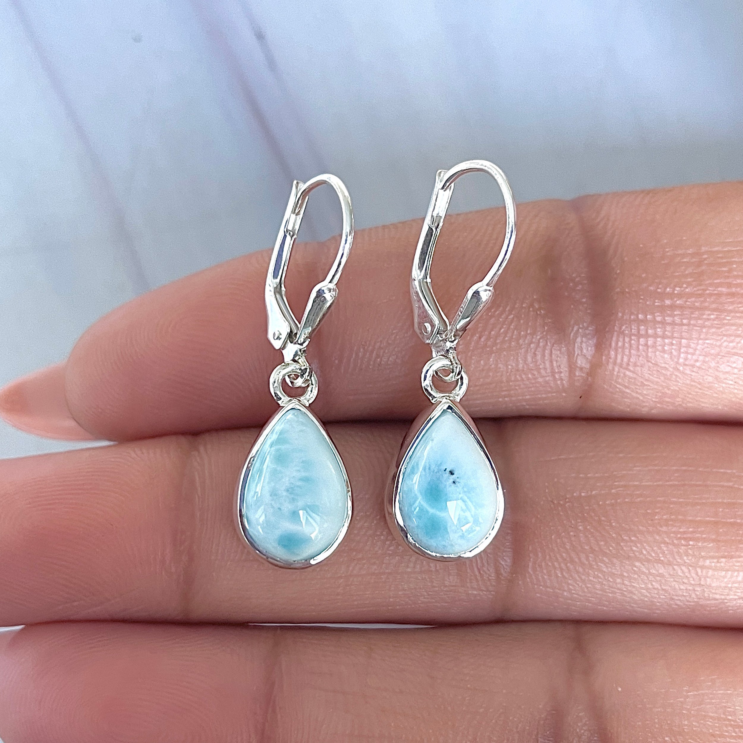 Larimar Earring-(LAR-E-3564.)