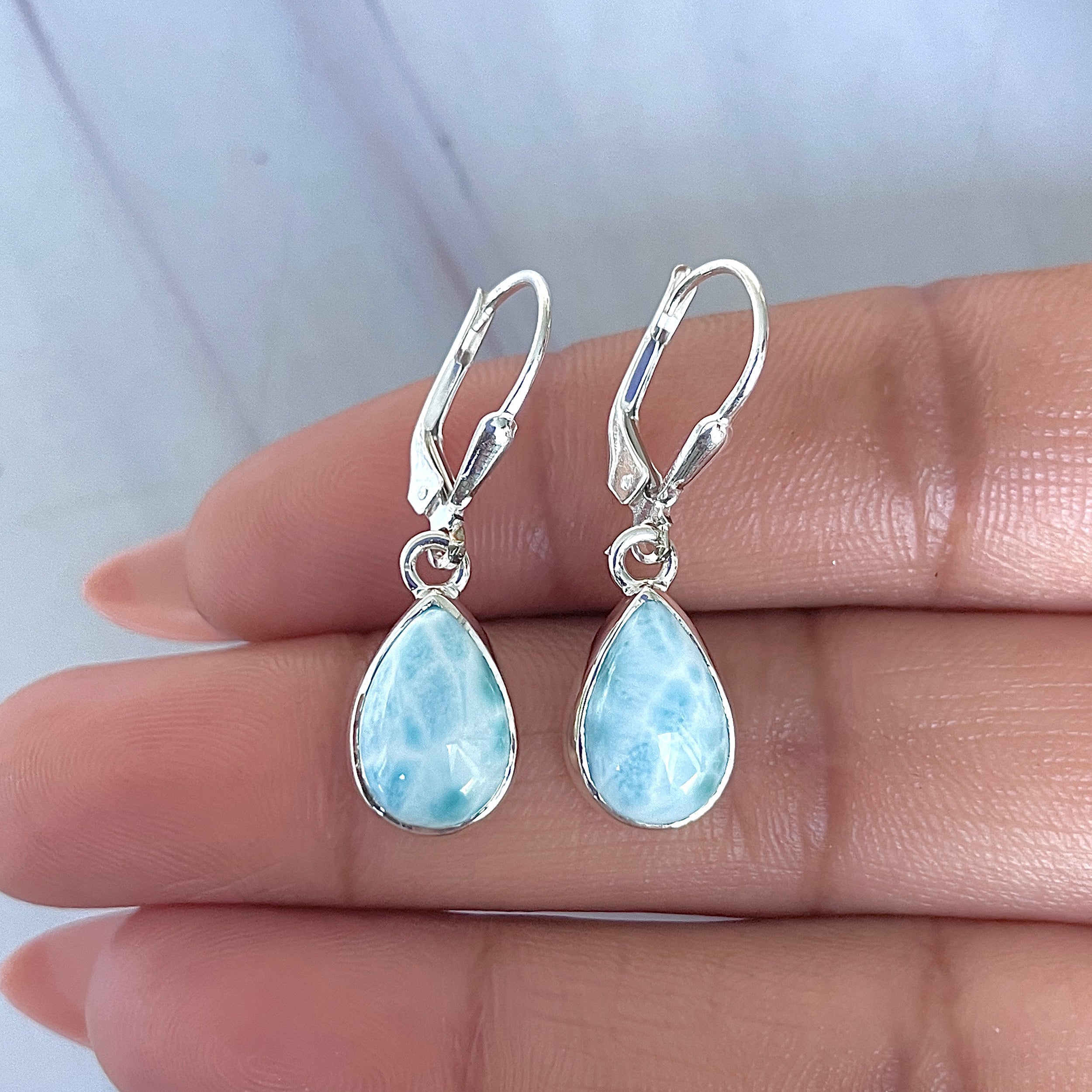 Larimar Earring-(LAR-E-3565.)