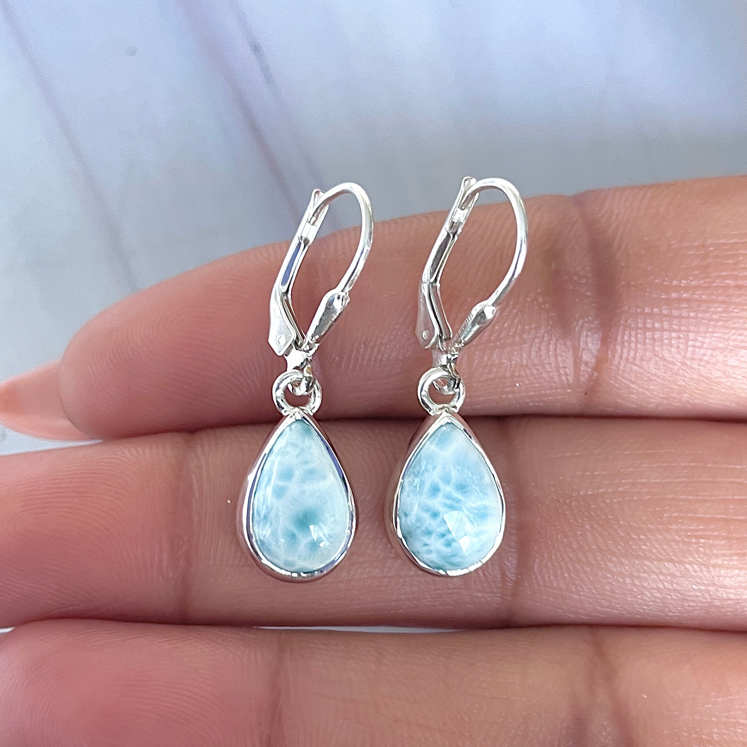 Larimar Earring-(LAR-E-3566.)