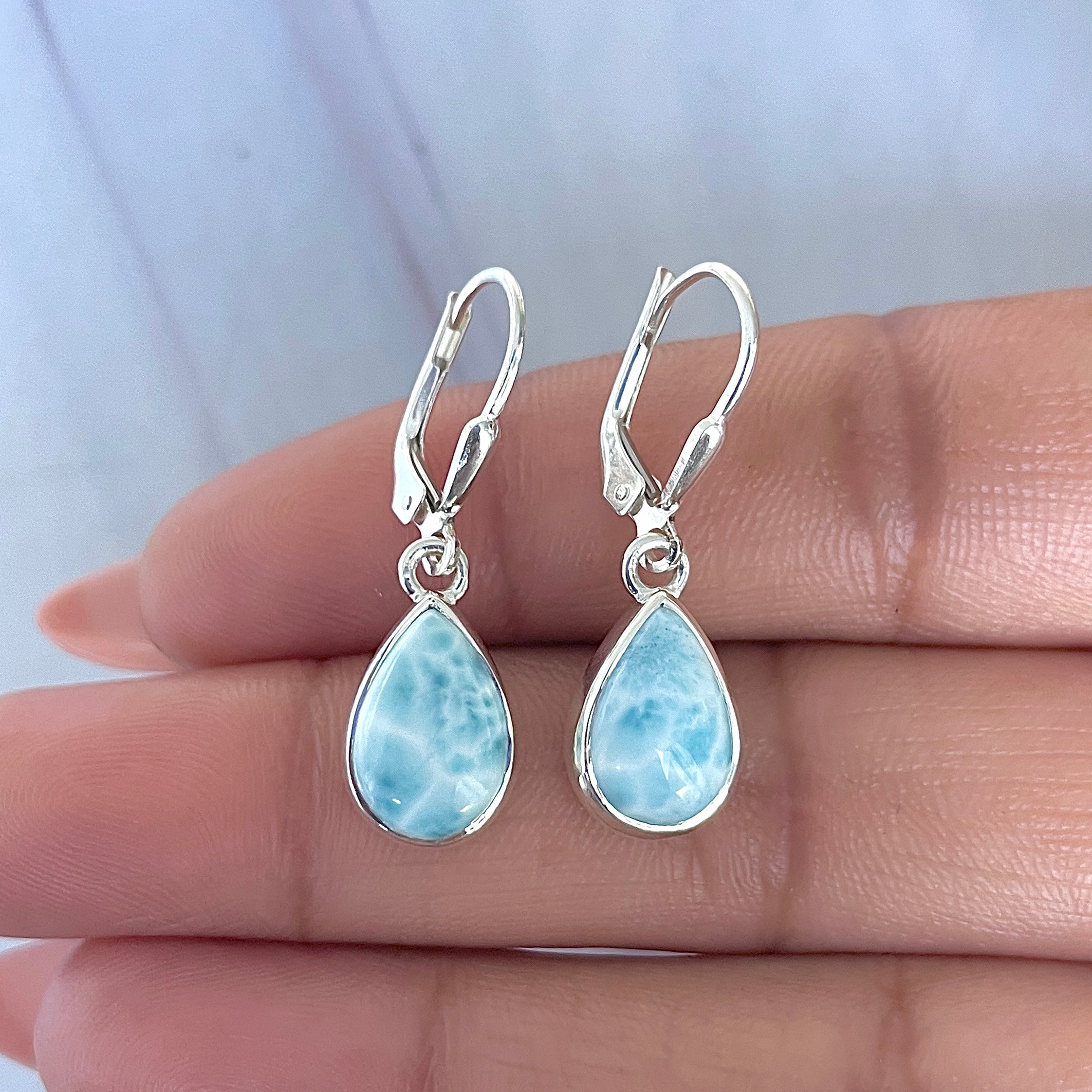 Larimar Earring-(LAR-E-3567.)