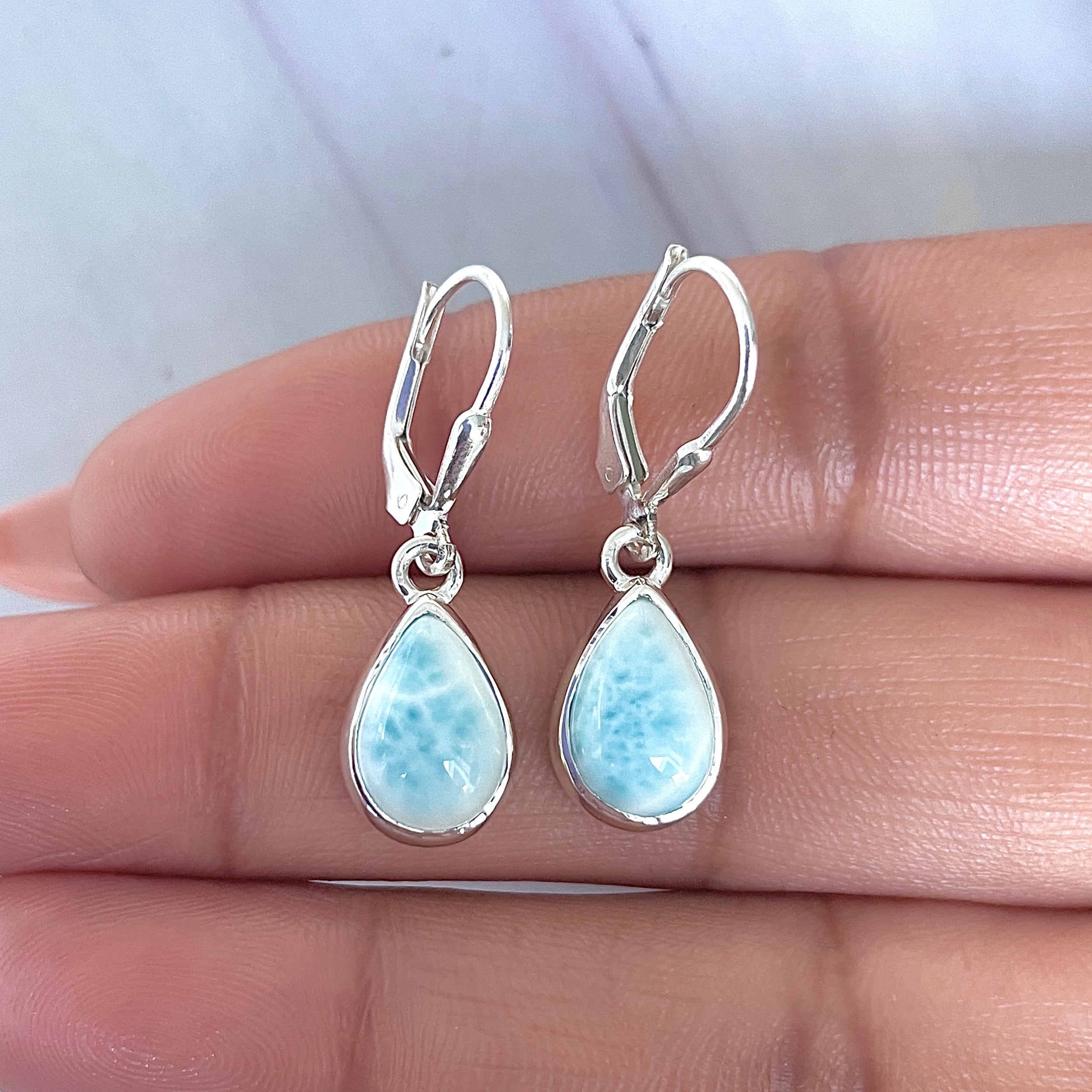 Larimar Earring-(LAR-E-3568.)