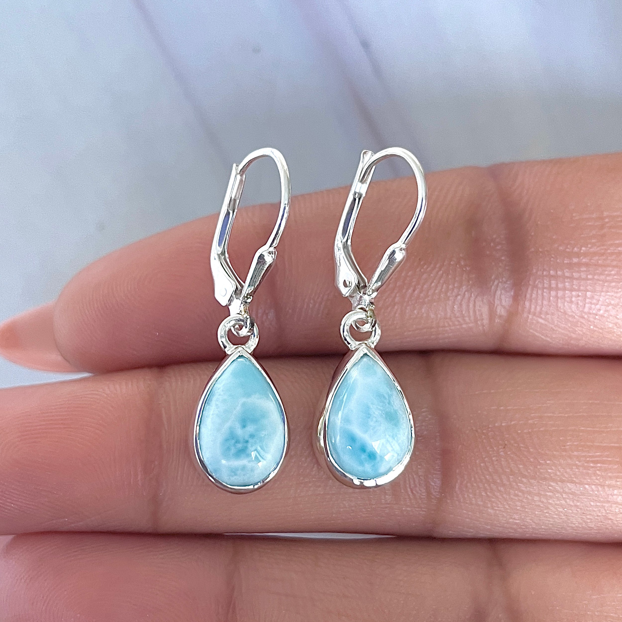 Larimar Earring-(LAR-E-3569.)
