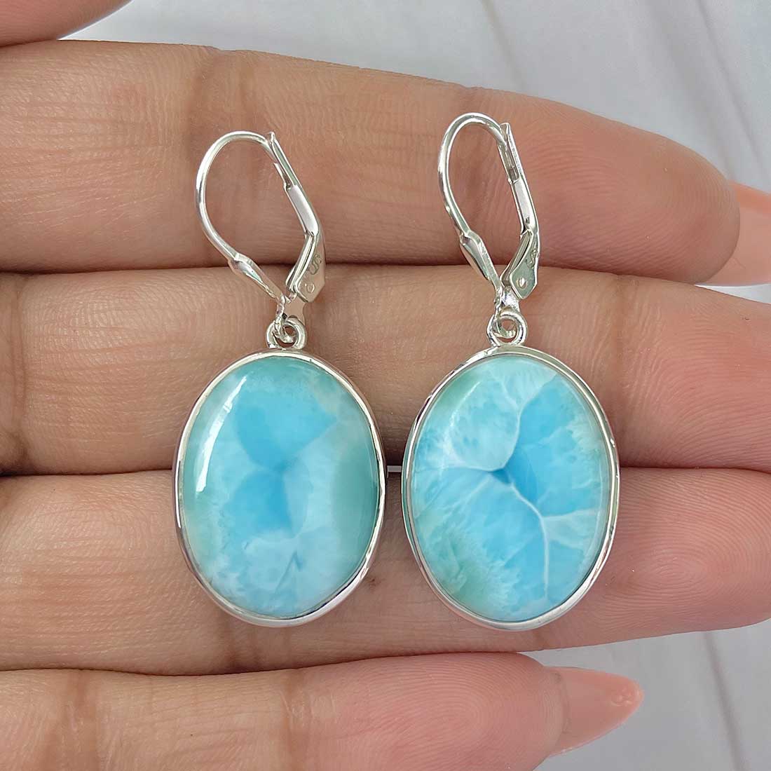 Larimar Earring-(LAR-E-357.)
