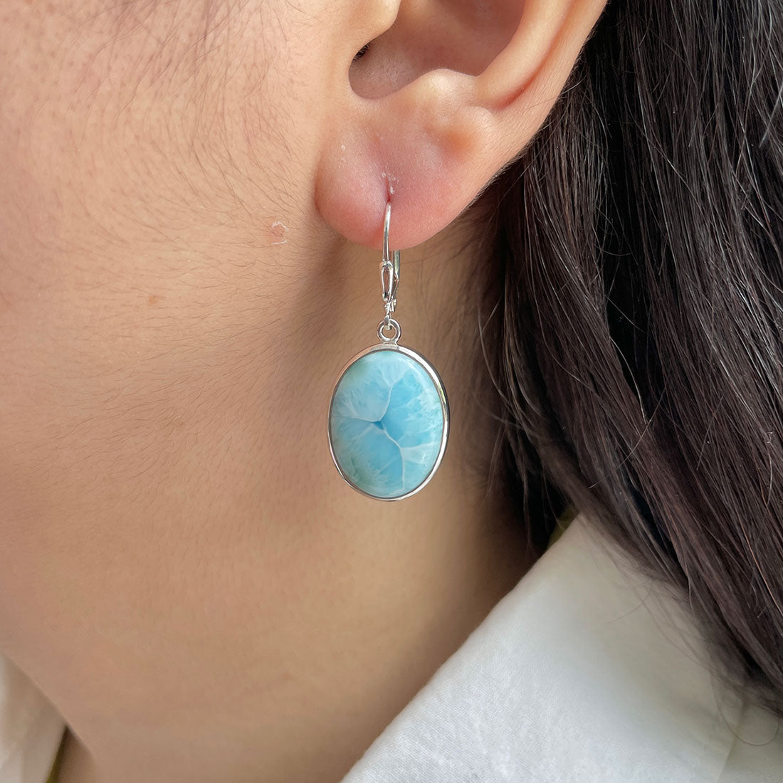 Larimar Earring-(LAR-E-357.)