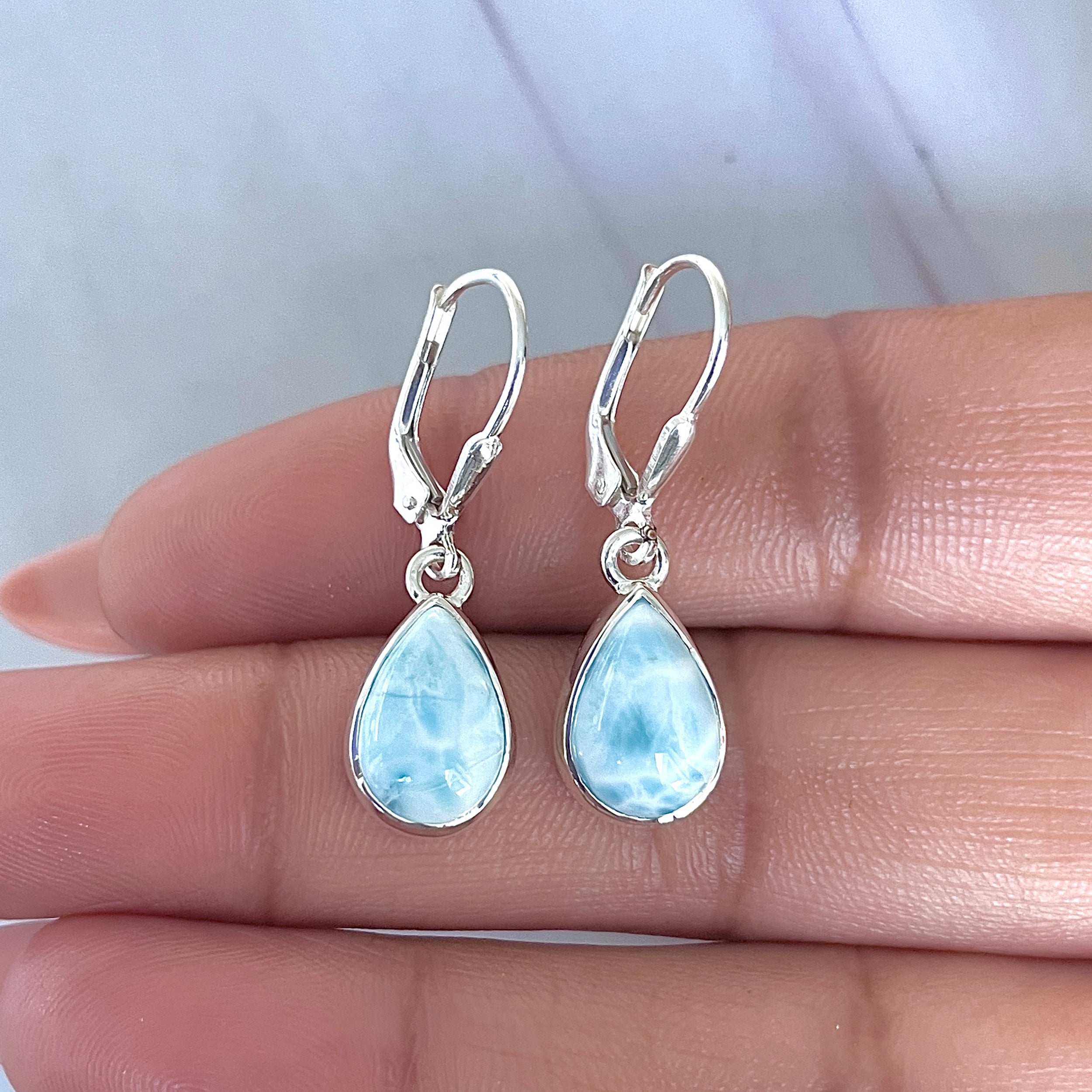Larimar Earring-(LAR-E-3570.)