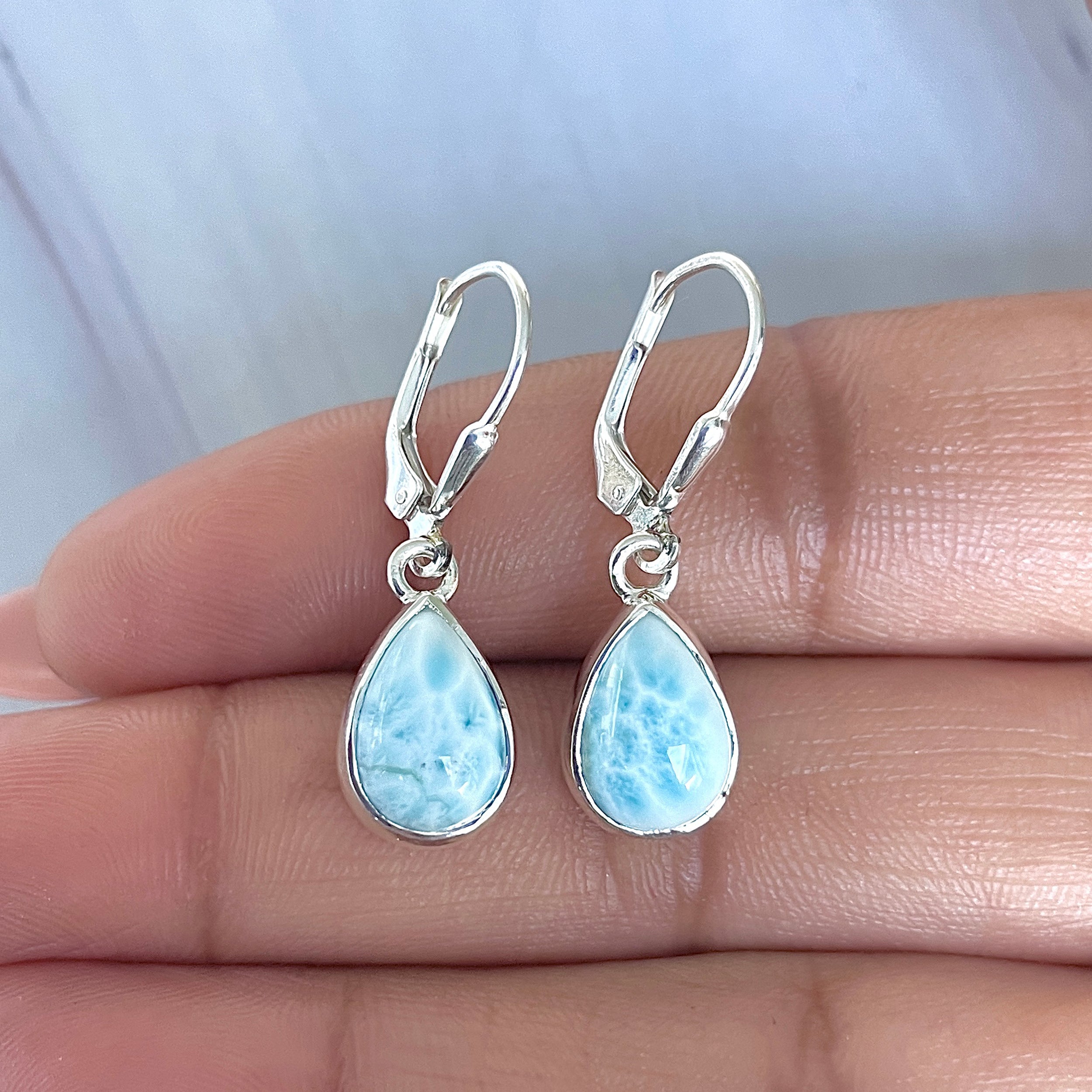 Larimar Earring-(LAR-E-3572.)