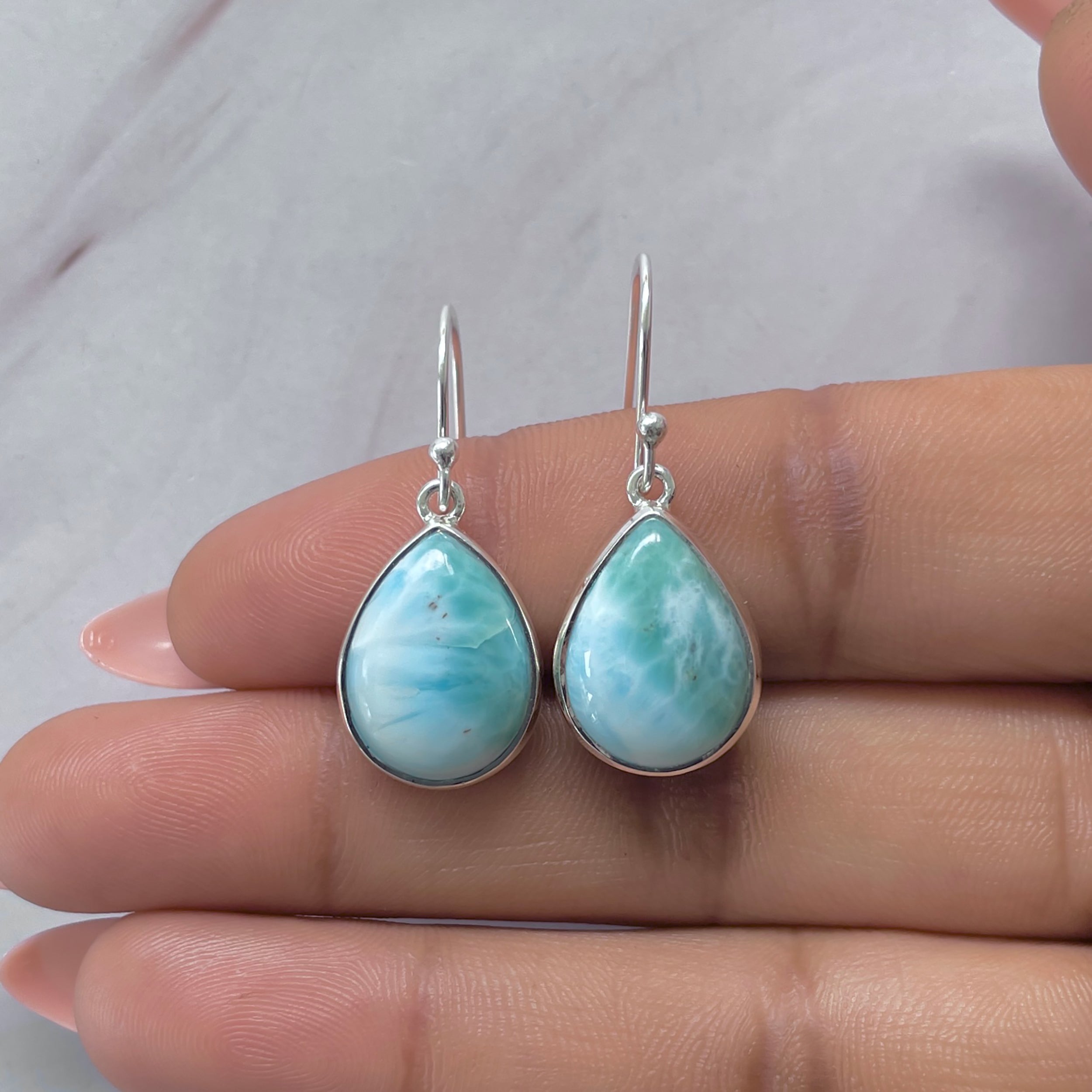 Larimar Earring-(LAR-E-3573.)