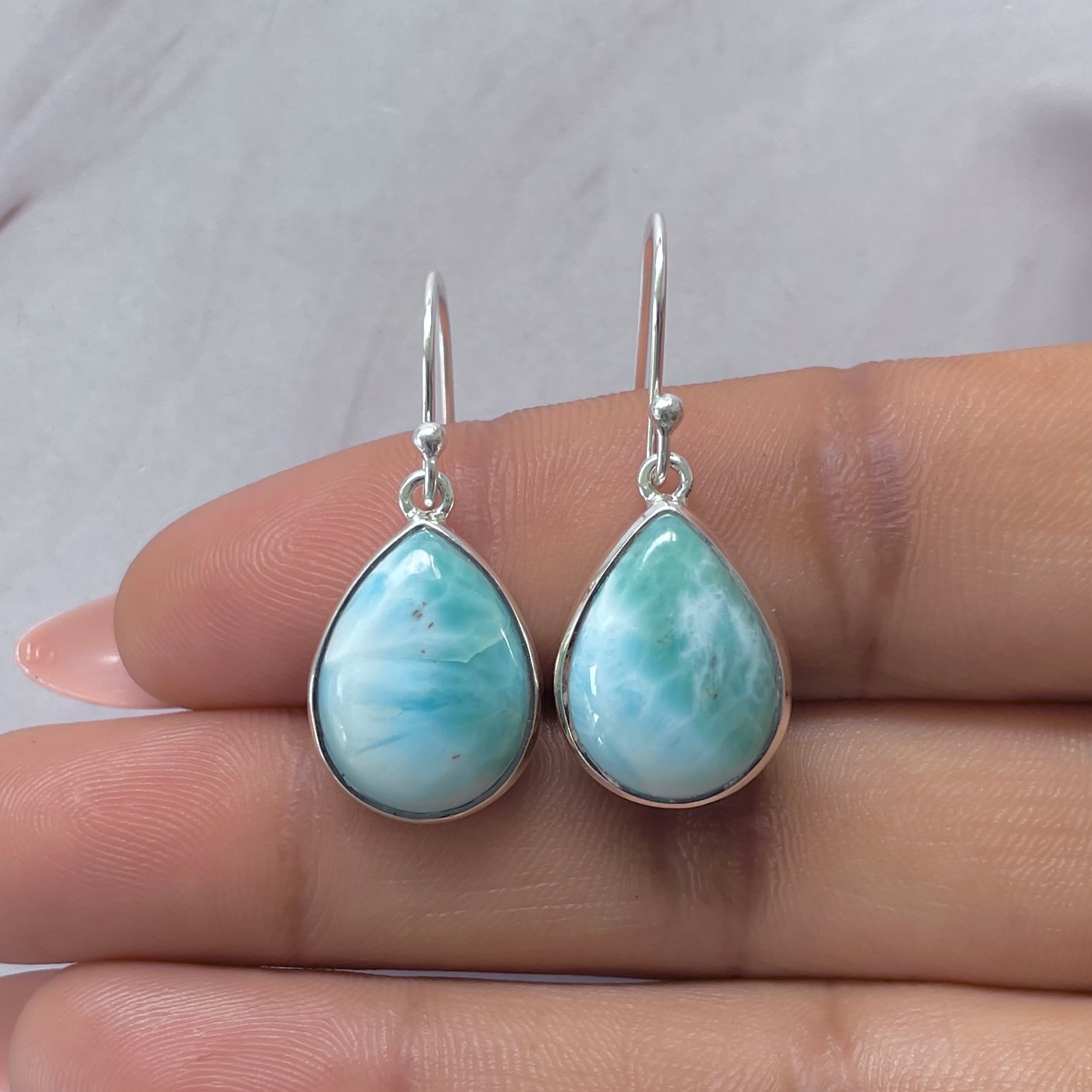 Larimar Earring-(LAR-E-3573.)