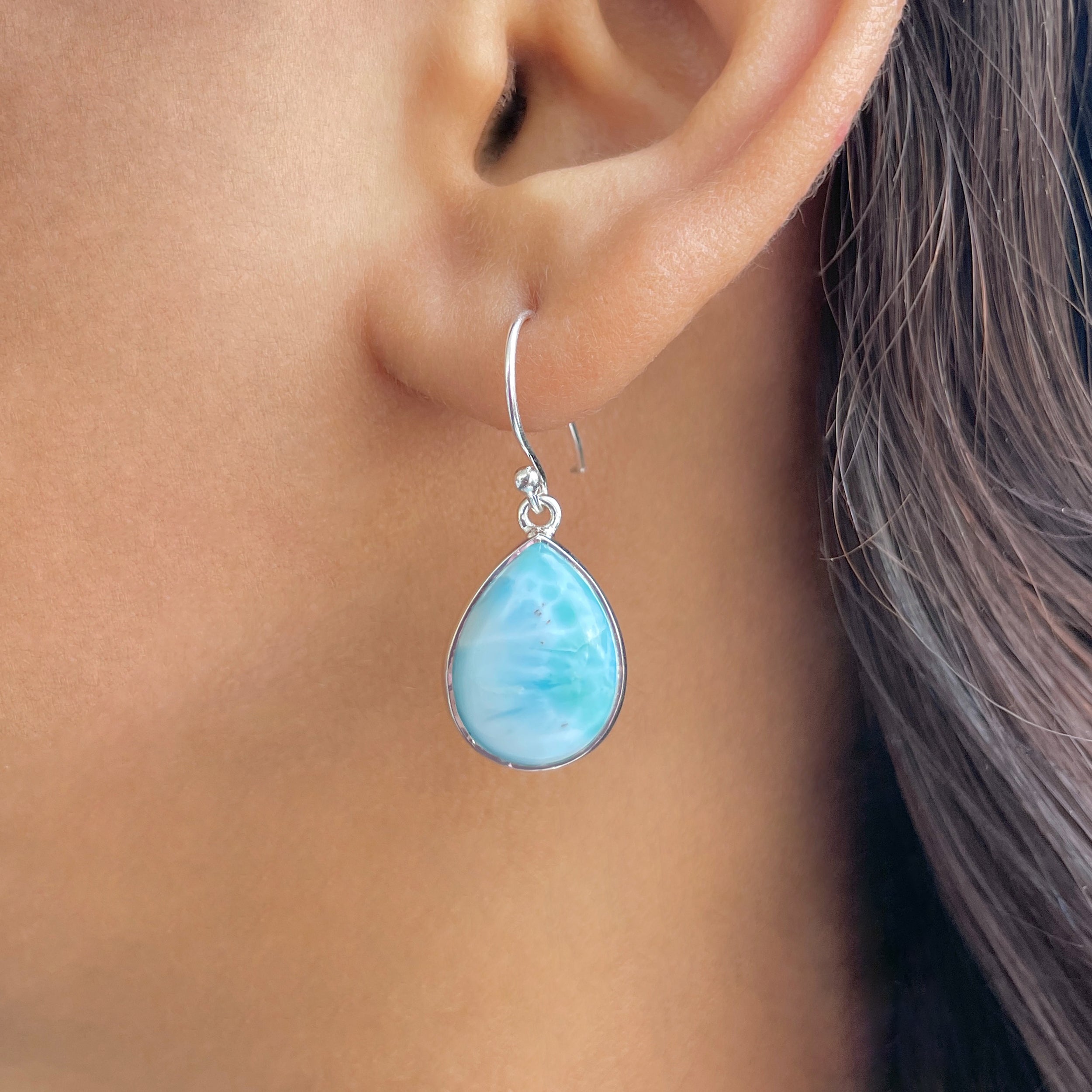 Larimar Earring-(LAR-E-3573.)