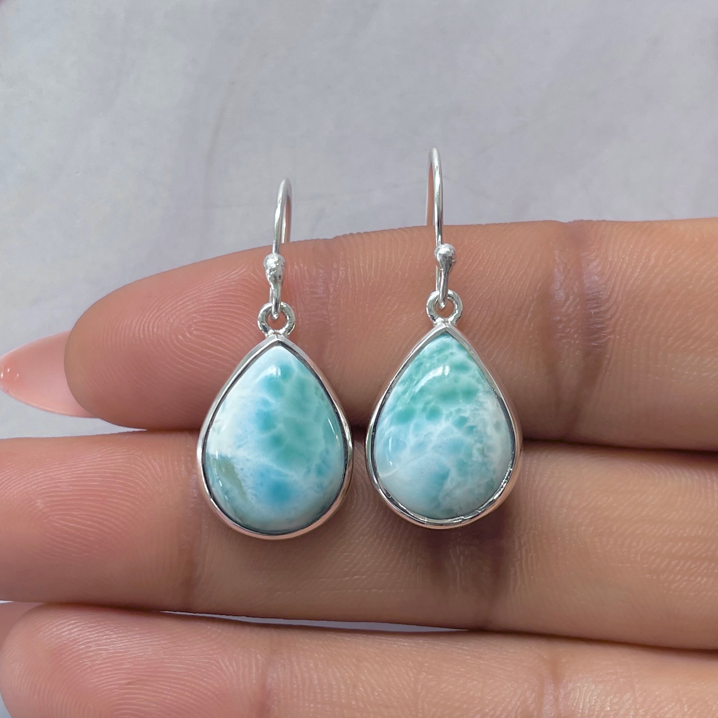 Larimar Earring-(LAR-E-3574.)