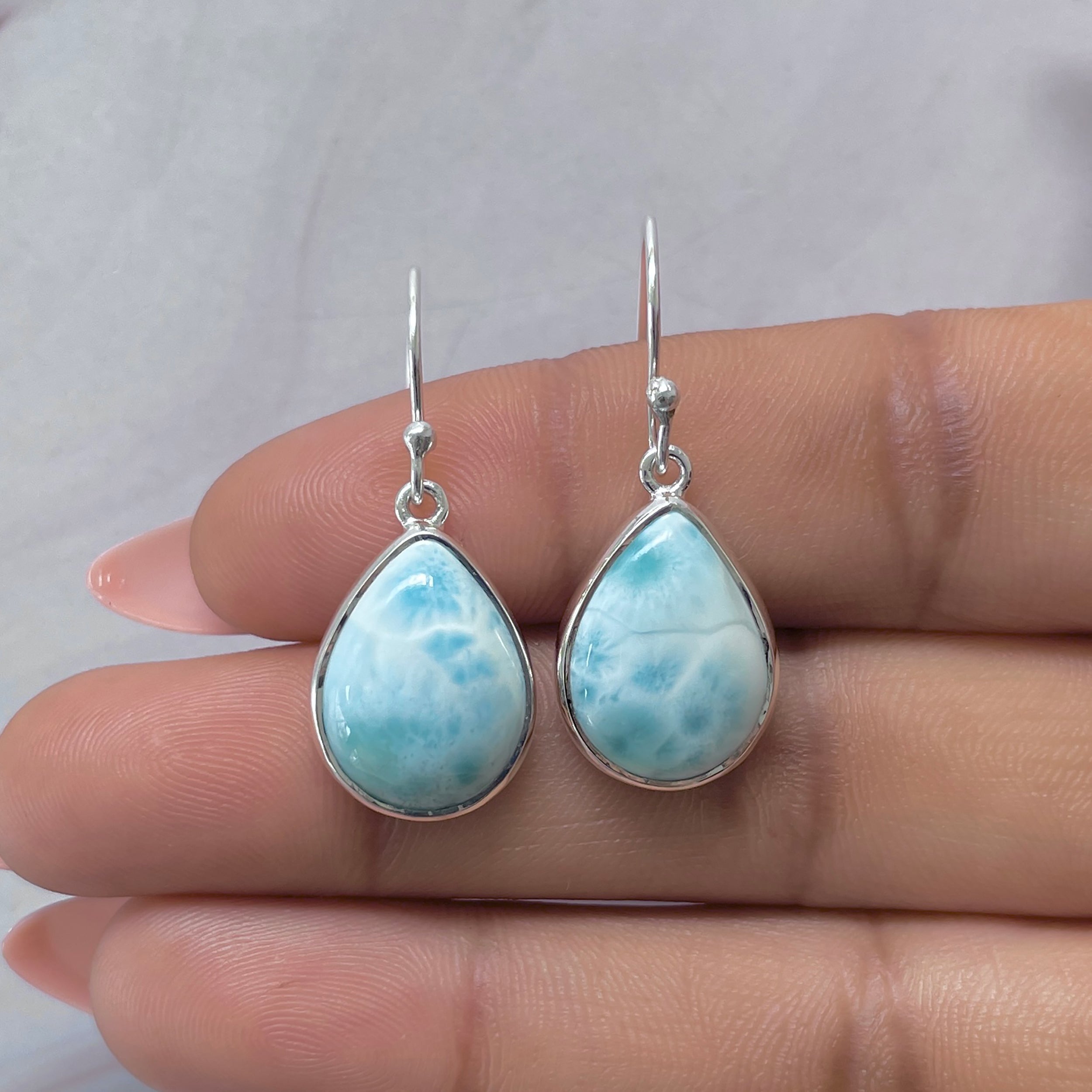 Larimar Earring-(LAR-E-3575.)