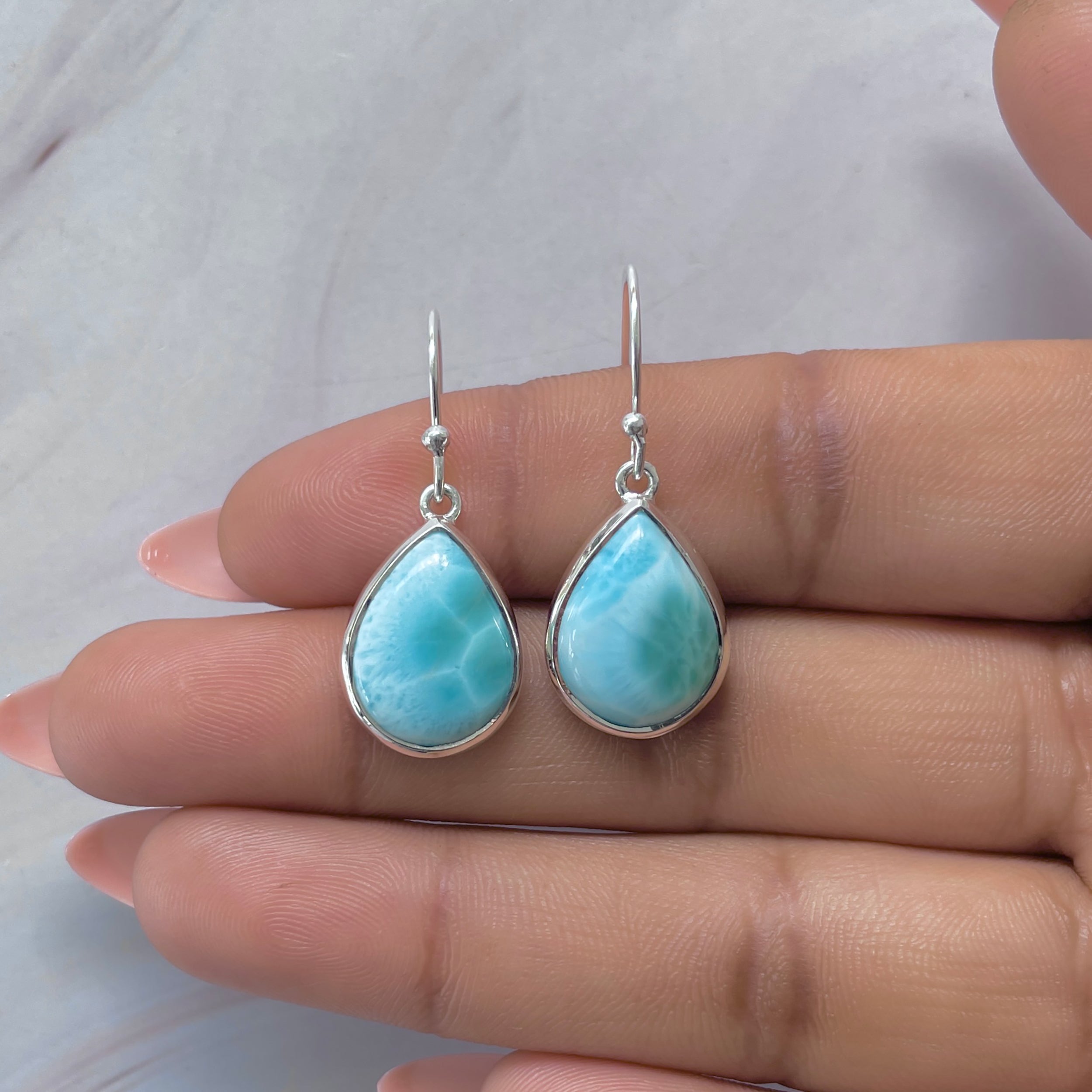 Larimar Earring-(LAR-E-3576.)