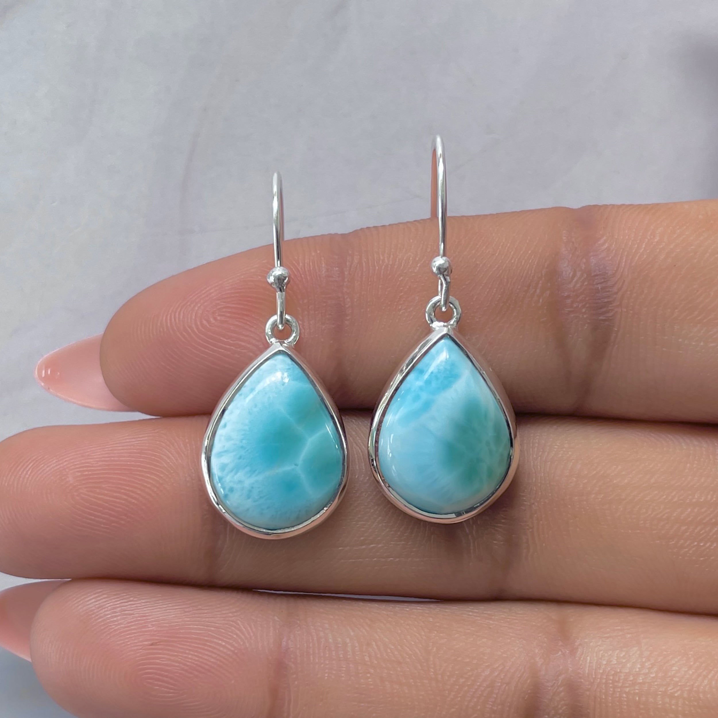 Larimar Earring-(LAR-E-3576.)
