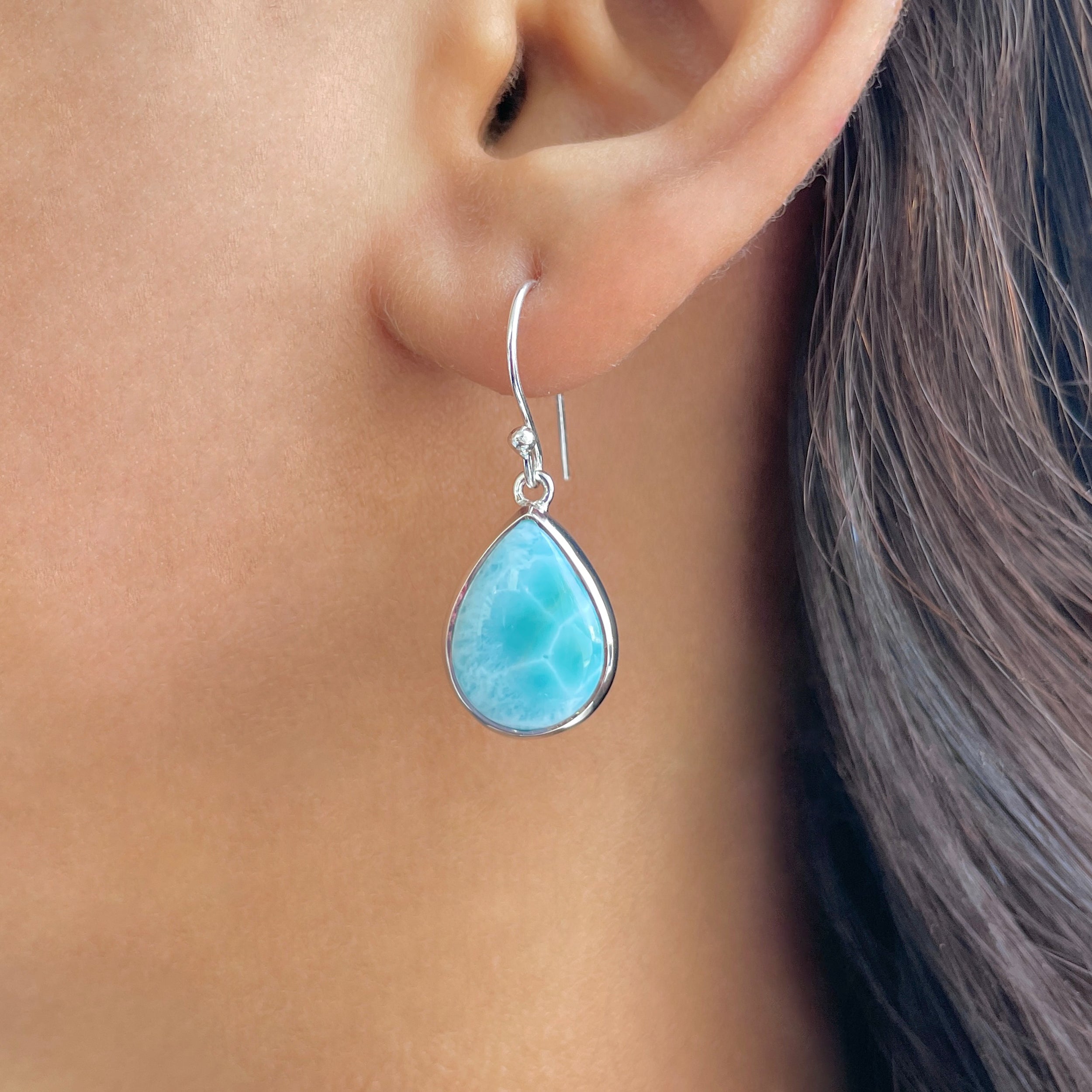 Larimar Earring-(LAR-E-3576.)