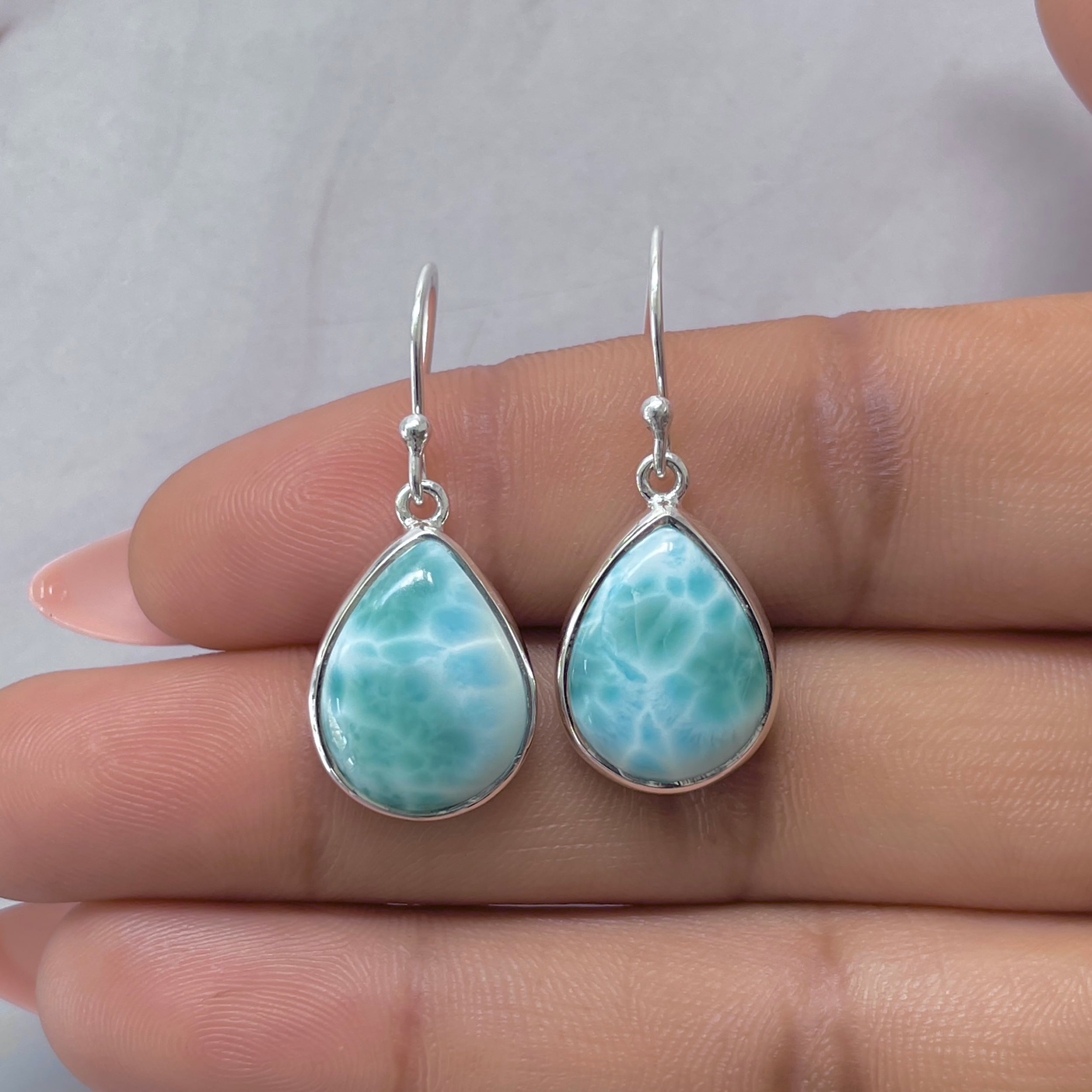 Larimar Earring-(LAR-E-3577.)