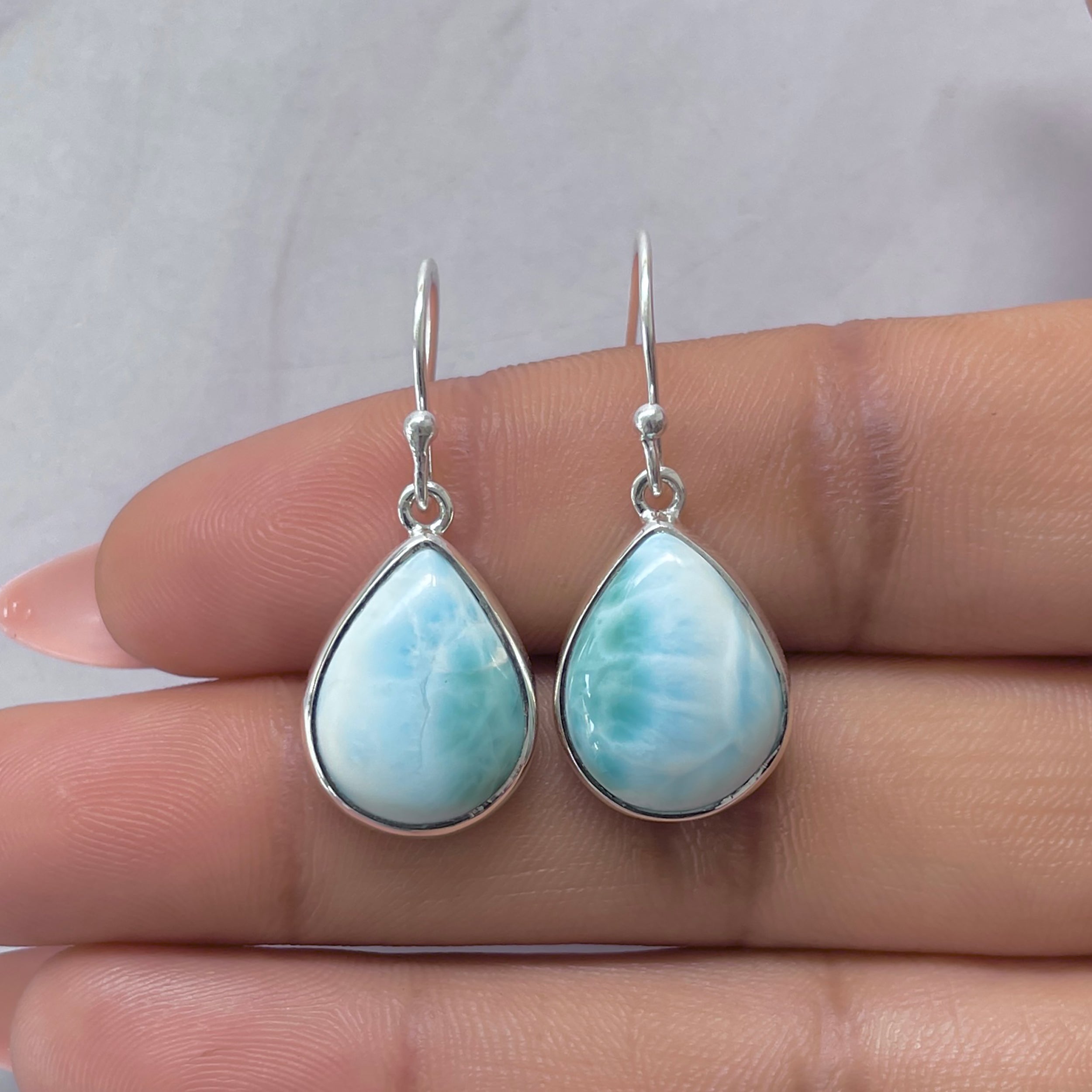 Larimar Earring-(LAR-E-3578.)