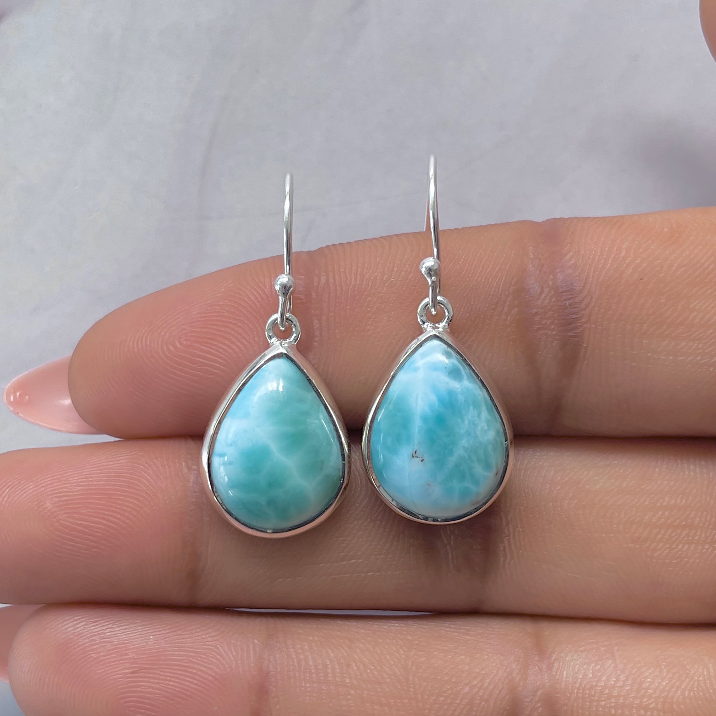 Larimar Earring-(LAR-E-3579.)
