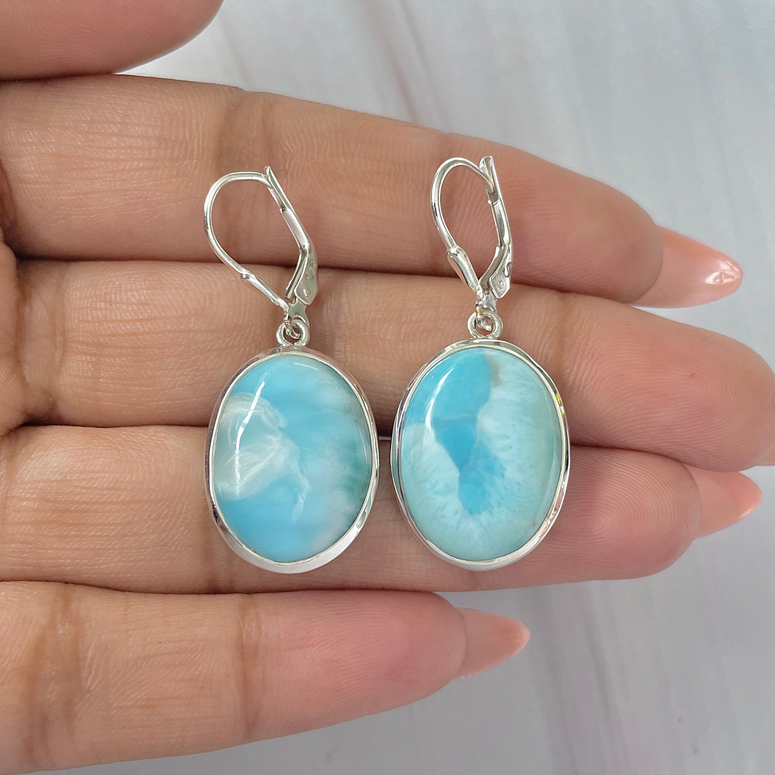 Larimar Earring-(LAR-E-358.)