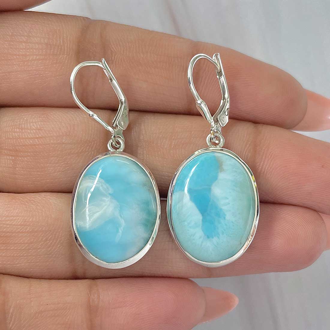 Larimar Earring-(LAR-E-358.)