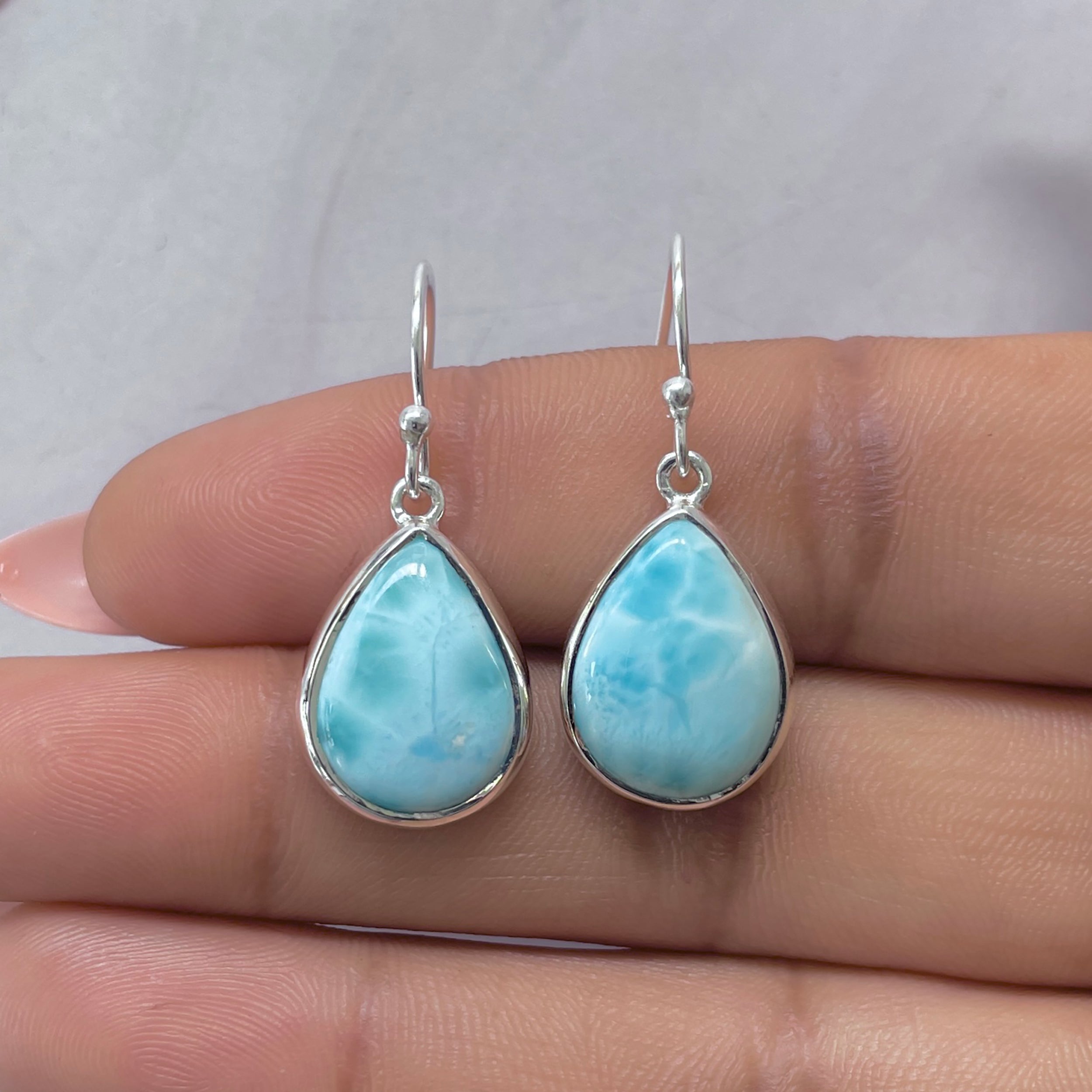 Larimar Earring-(LAR-E-3580.)