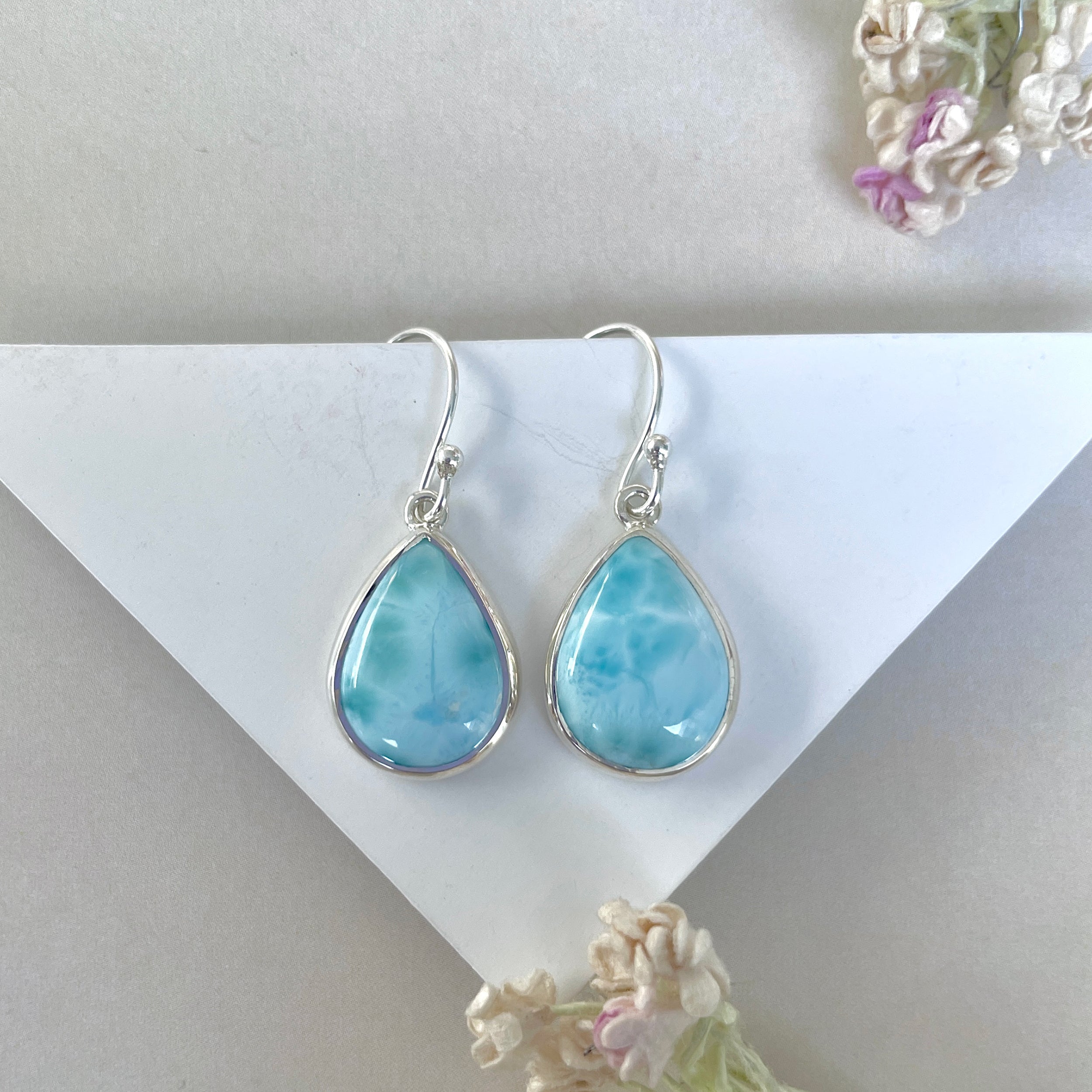 Larimar Earring-(LAR-E-3580.)