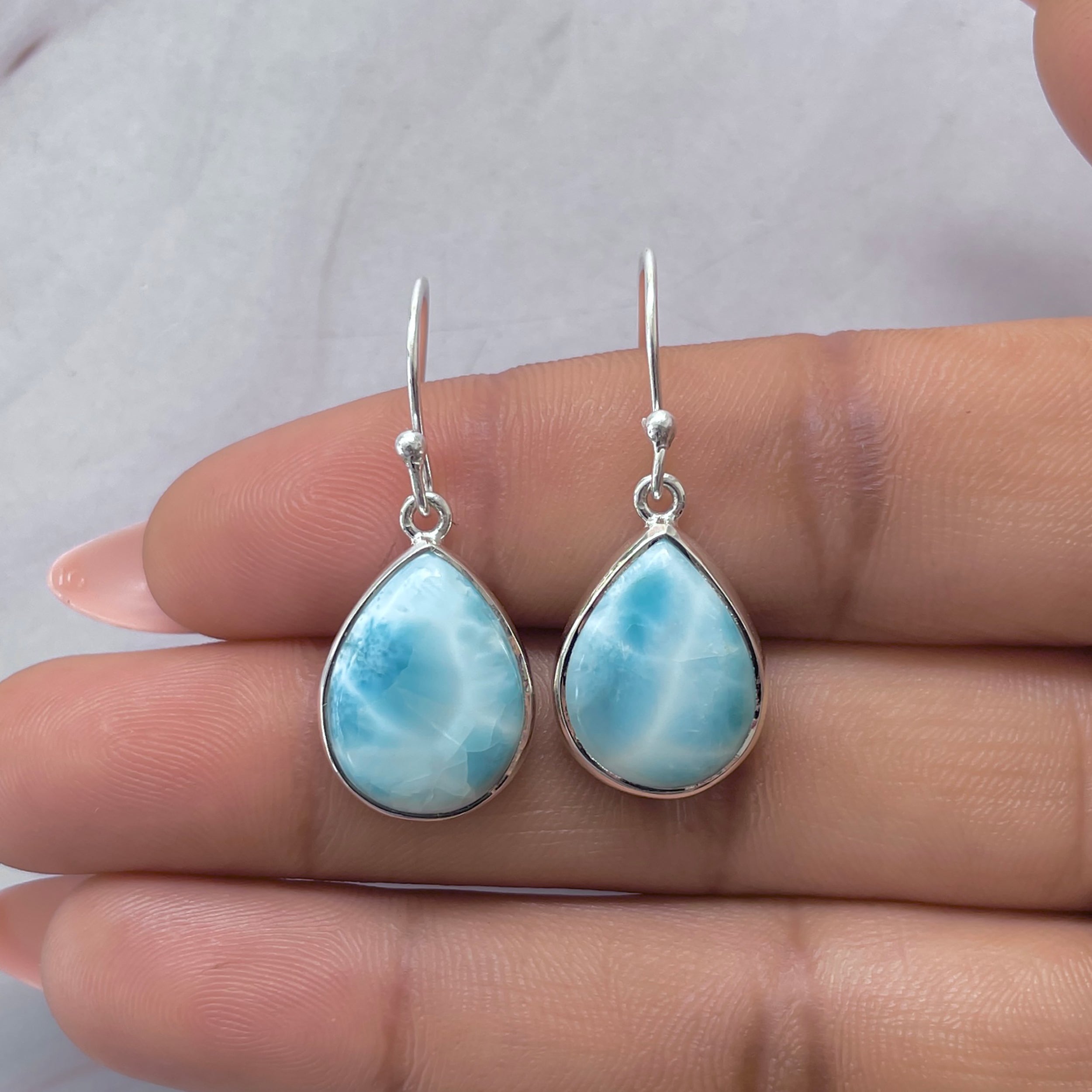 Larimar Earring-(LAR-E-3581.)