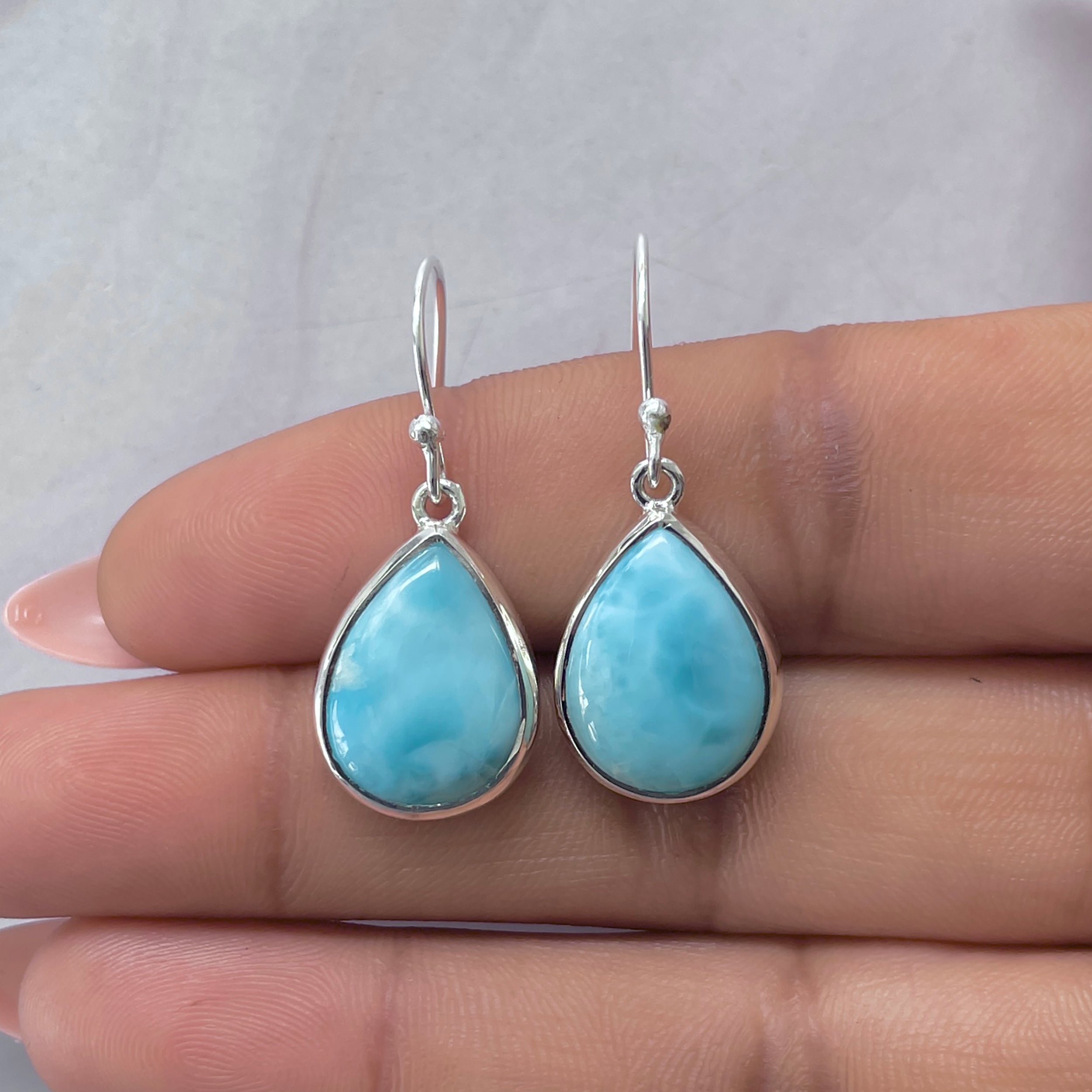 Larimar Earring-(LAR-E-3583.)