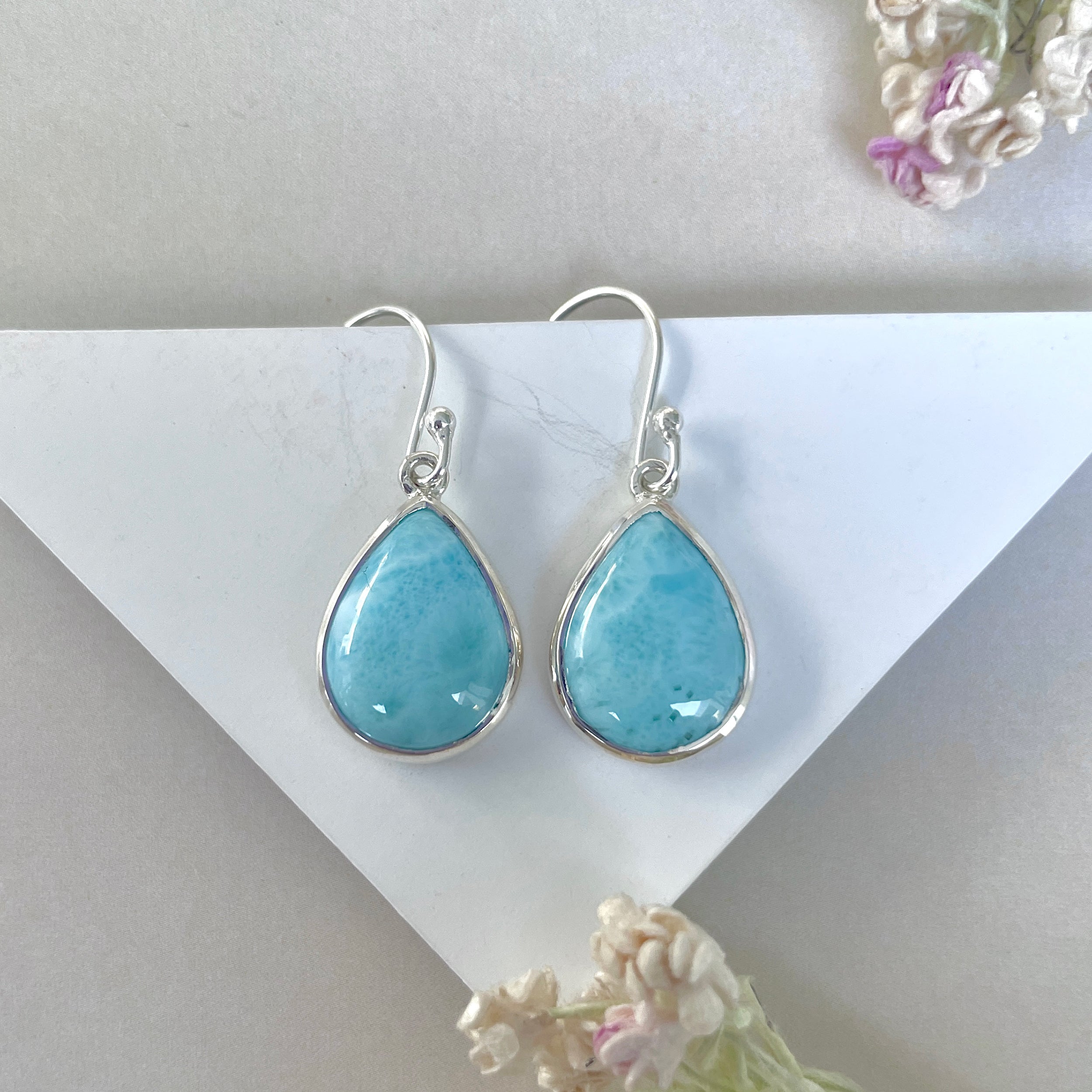 Larimar Earring-(LAR-E-3584.)