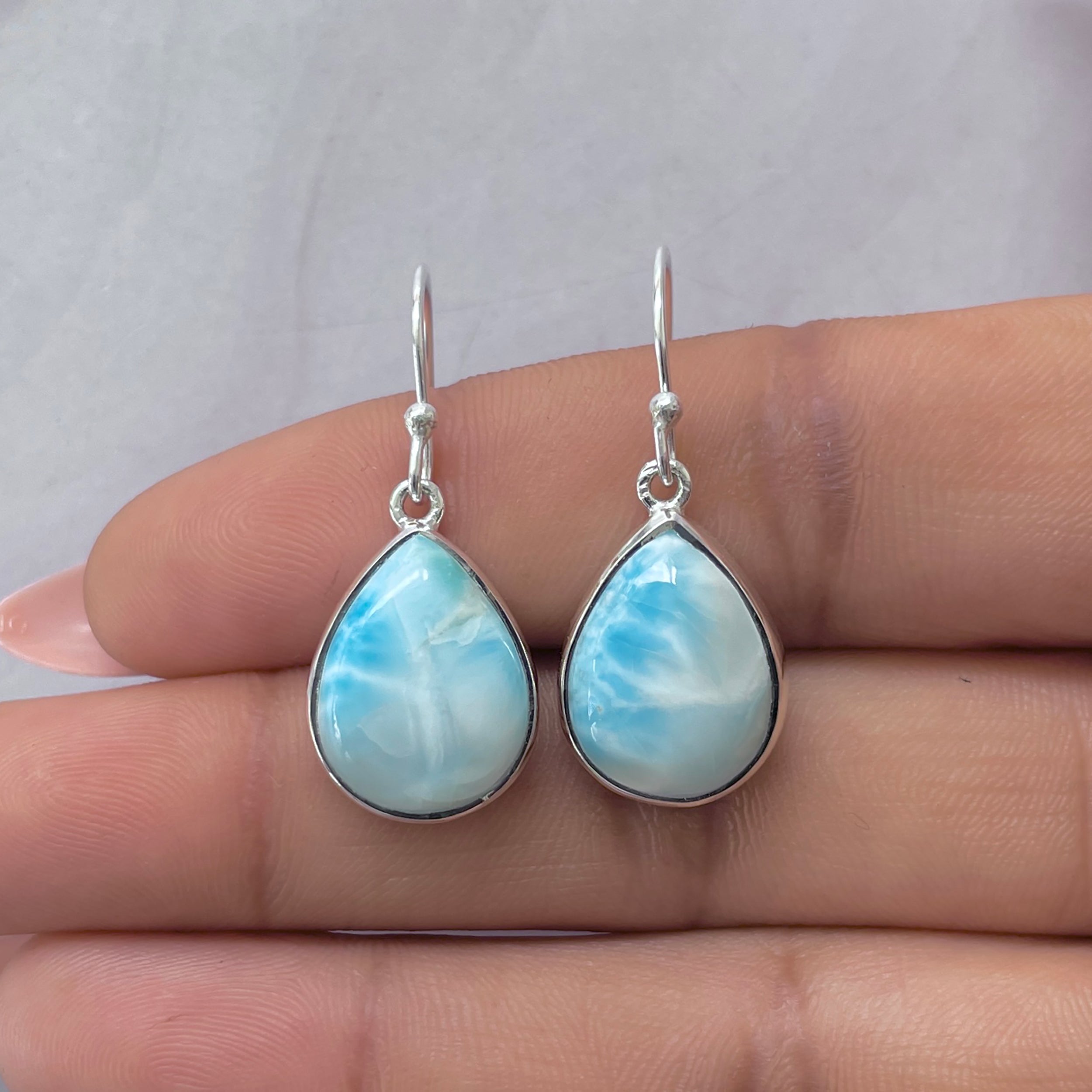 Larimar Earring-(LAR-E-3585.)