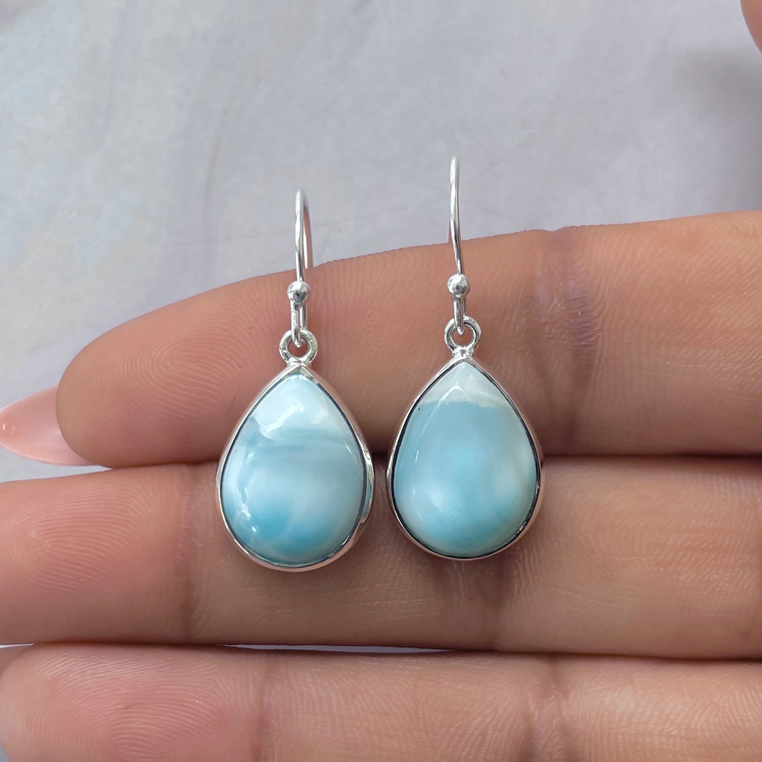 Larimar Earring-(LAR-E-3586.)