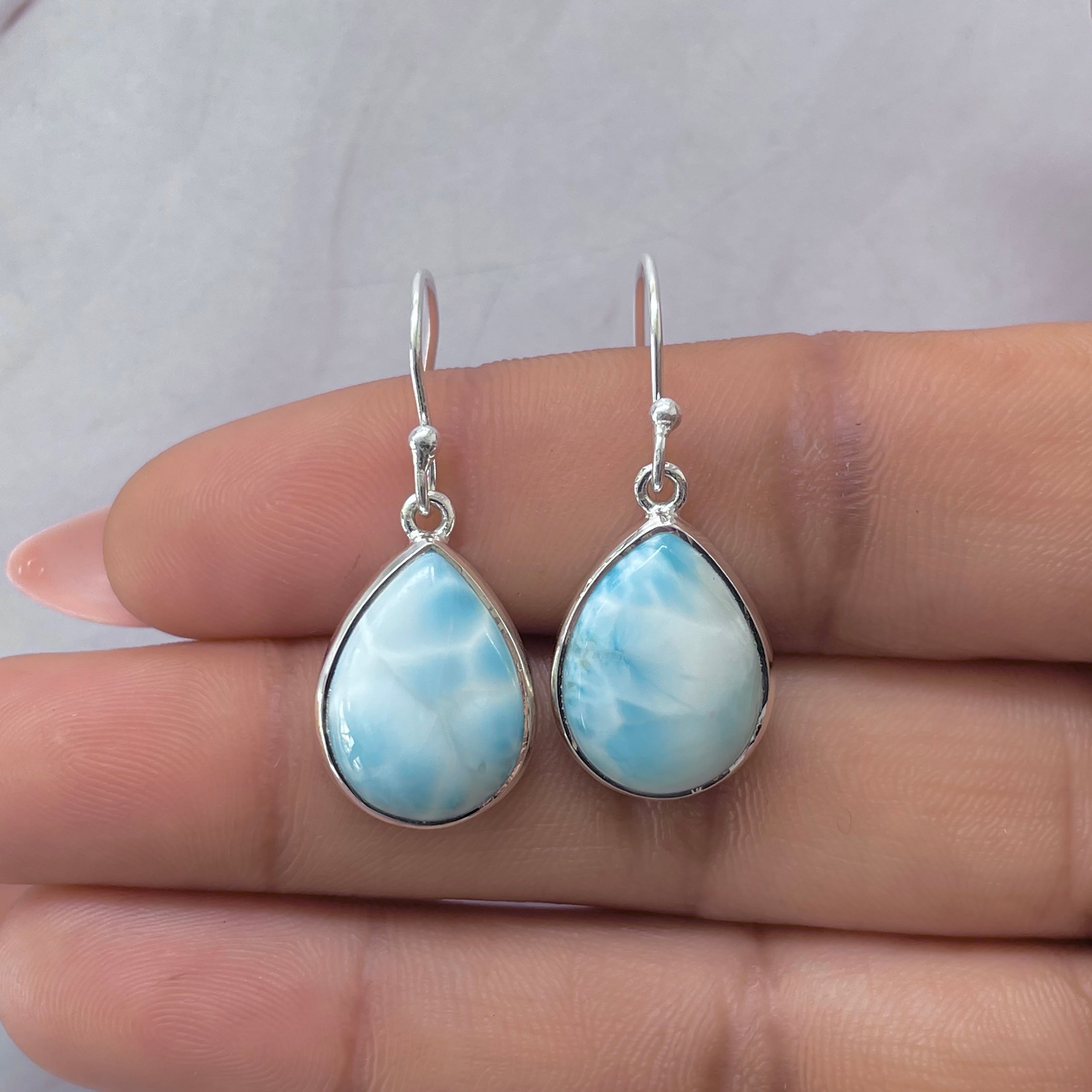 Larimar Earring-(LAR-E-3587.)