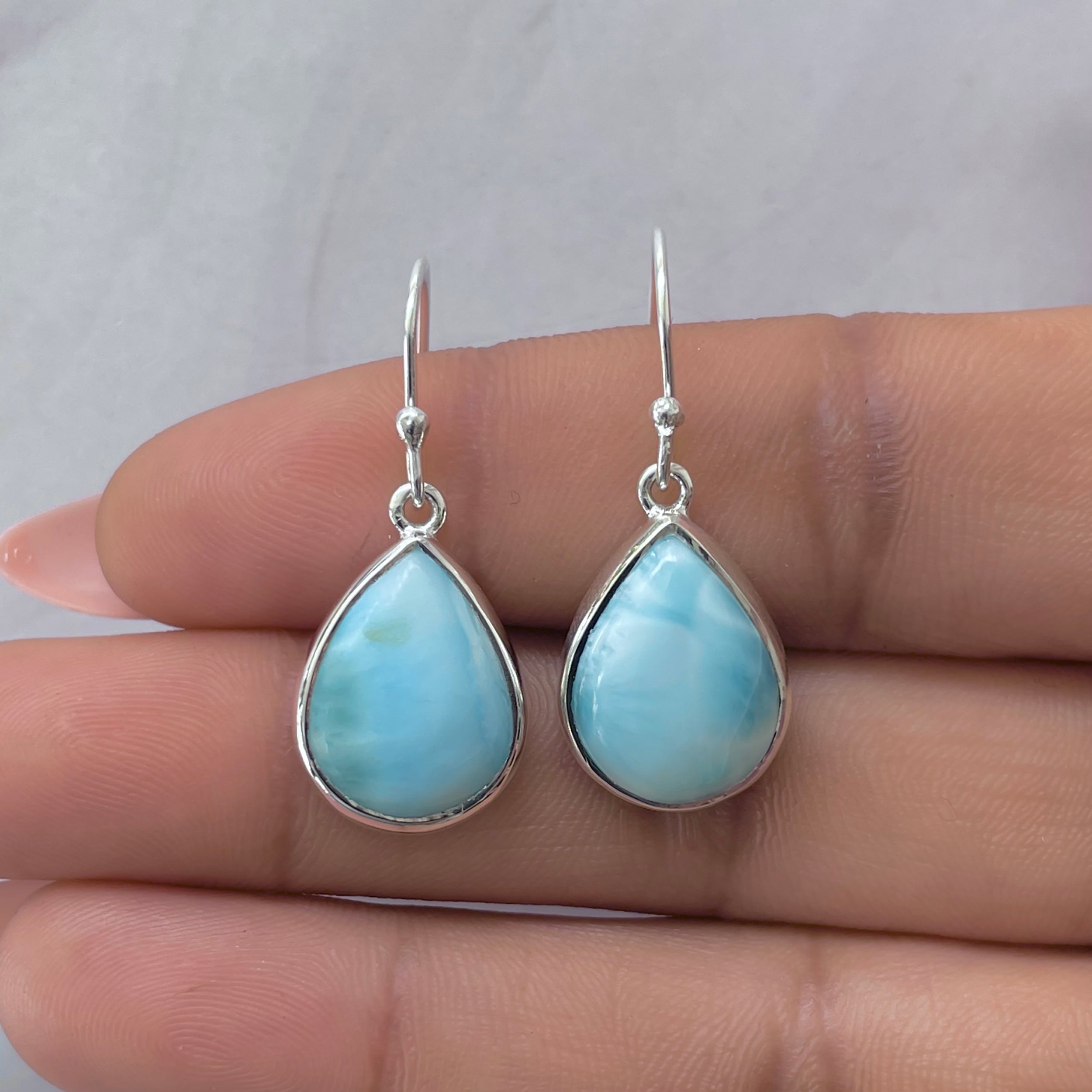 Larimar Earring-(LAR-E-3588.)