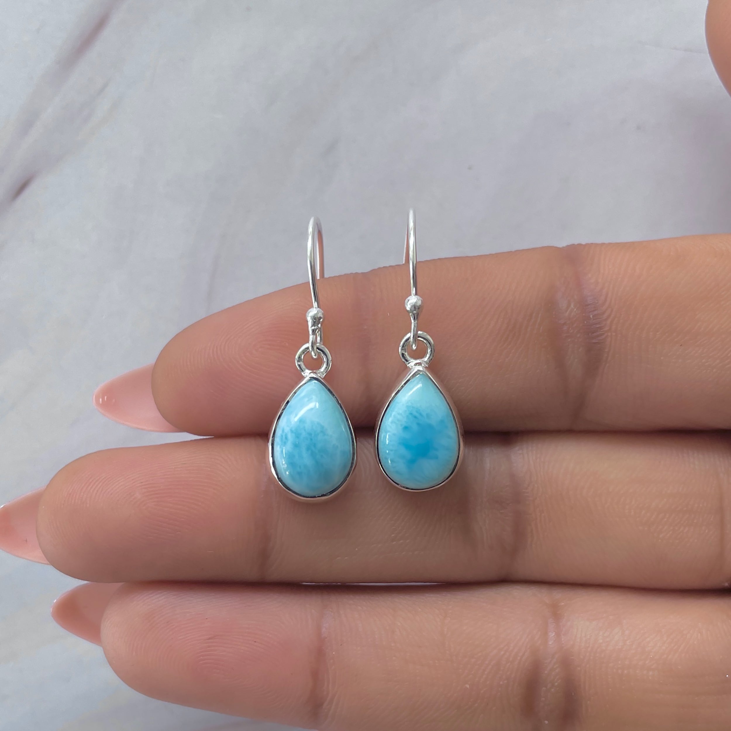 Larimar Earring-(LAR-E-3589.)