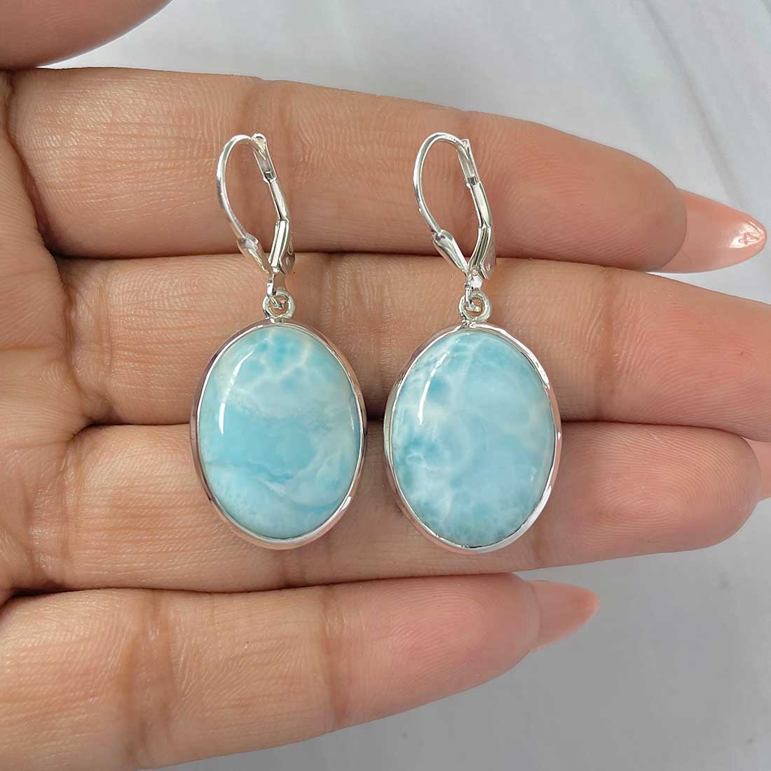 Larimar Earring-(LAR-E-359.)